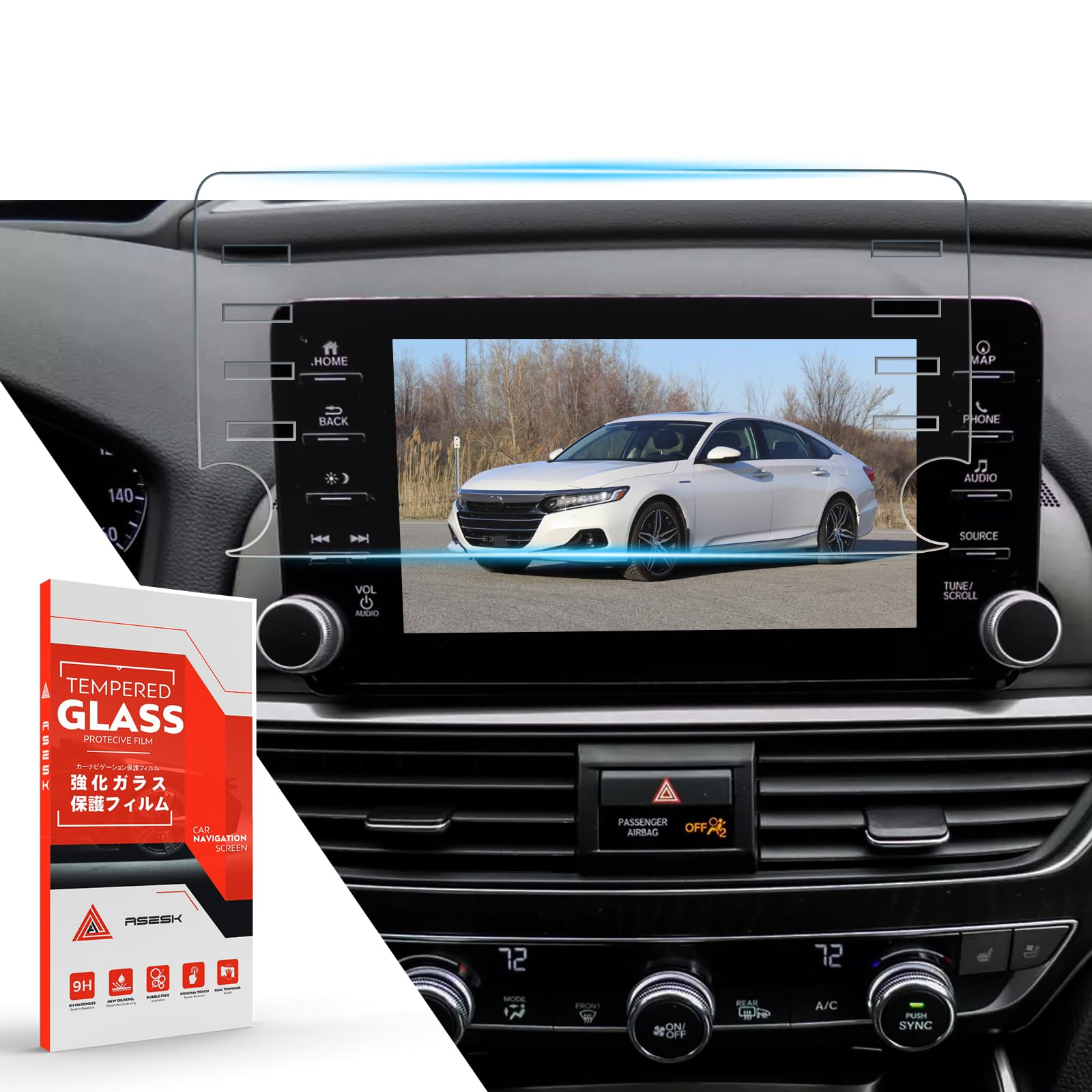 Premium Tempered Glass Screen Protector for Honda Accord 2018-2022 | 8 Inch Infotainment Touchscreen | Anti-Scratch, Bubble-Free Installation | Perfect for Daily Driving & Navigation Protection