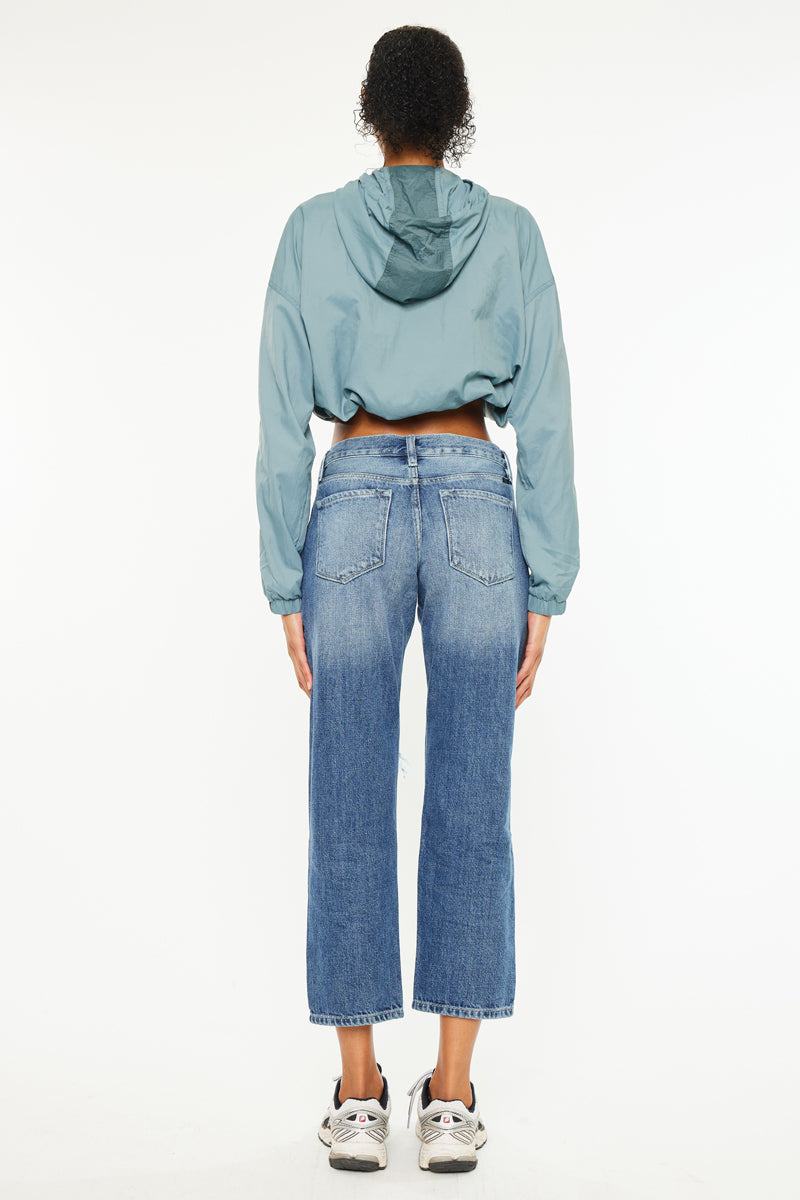 Effy Women's Mid Rise Boyfriend Jeans - Comfortable Stretch Denim Pants for Casual Wear & Everyday Outfits