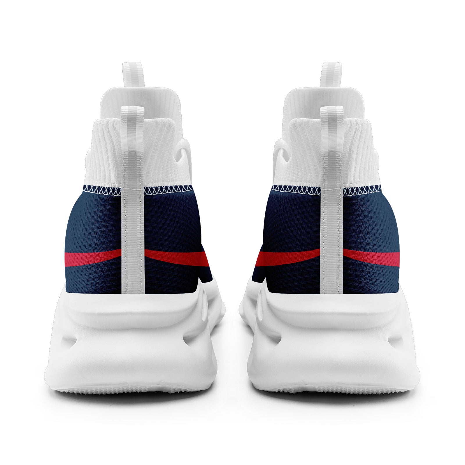 Custom Blue New England Maxsoul Personalized Sneakers - Handmade Comfort Shoes for Men & Women | Perfect for Running, Gym Workouts & Casual Wear (Model: FN030 D025004 Size 26)