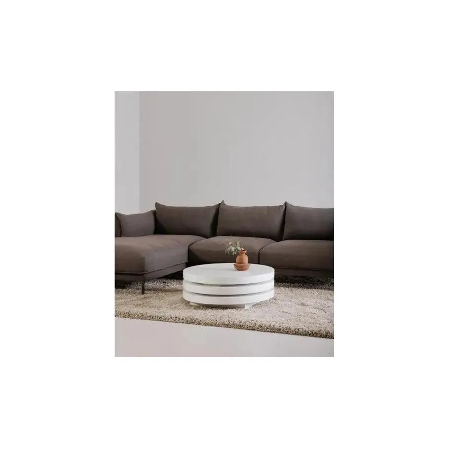 31.5 Inch White Modern Coffee Table - Stylish Living Room Centerpiece for Home Decor & Small Space Furniture