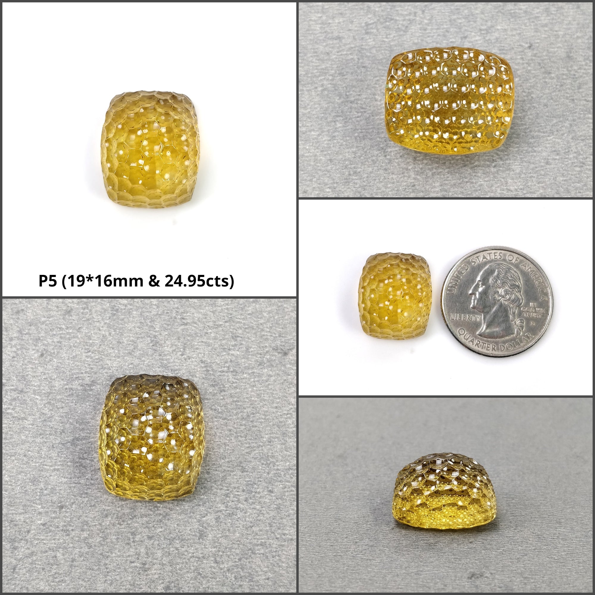 Natural Untreated Yellow Citrine Gemstone Carving - Oval & Pear Cushion Shape Hand Carved for Jewelry Making & Spiritual Healing | Perfect for Necklaces, Rings & Meditation