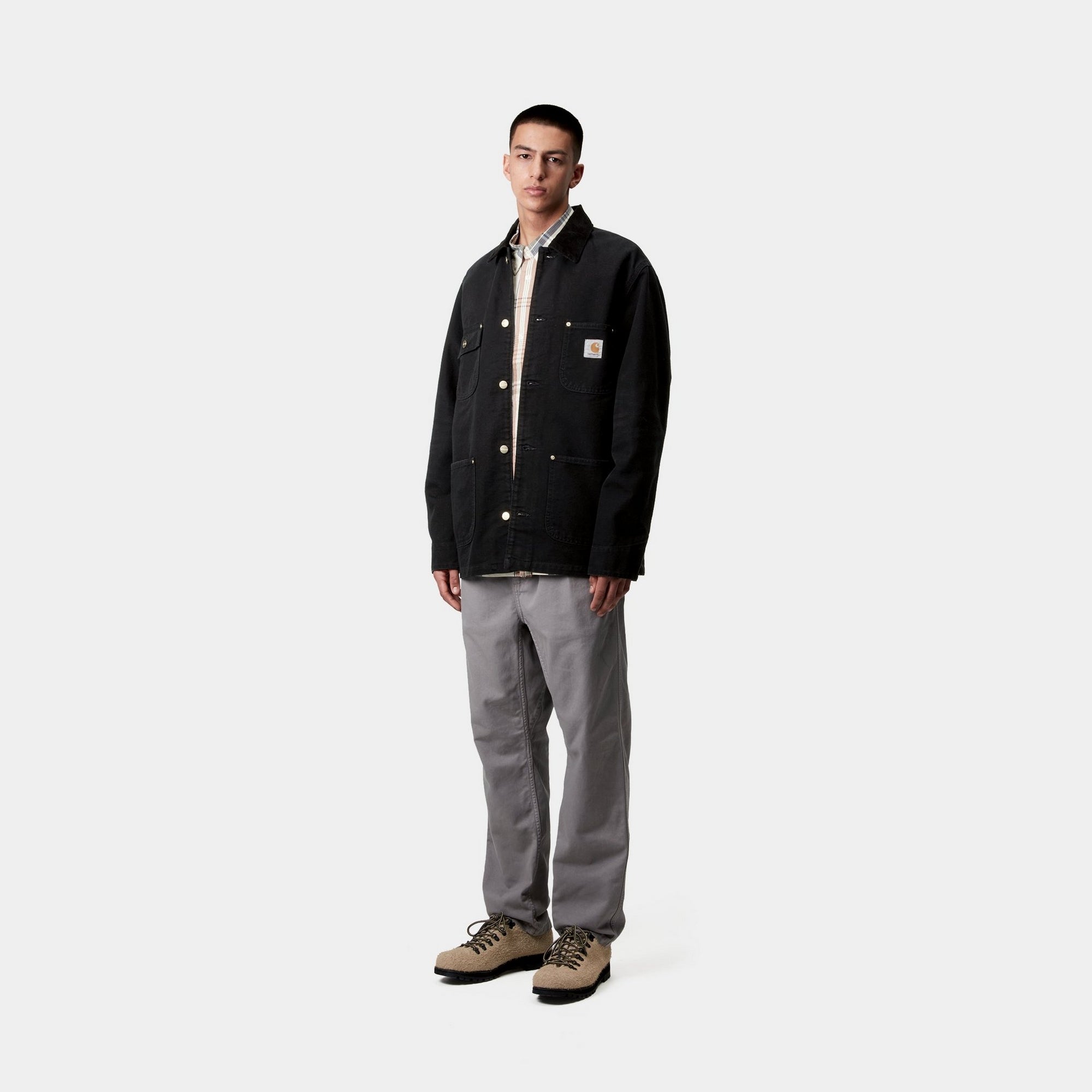 OG Chore Coat for Men - Spring Work Jacket in Black Aged Canvas | Durable Outdoor Workwear for Gardening, Hiking & Casual Wear