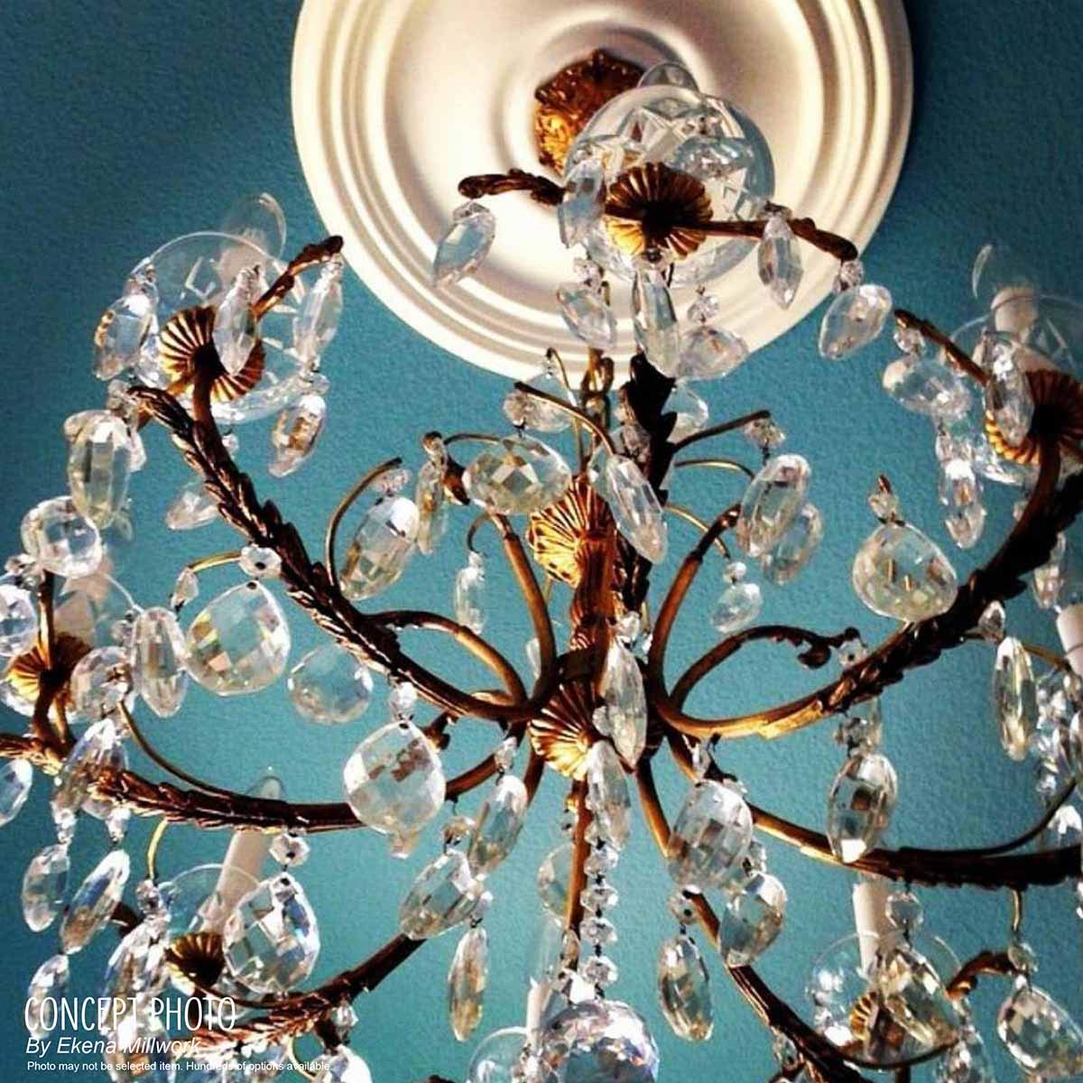 Ekena Millwork Hand-Painted Pewter Vincent Ceiling Medallion - Classic Home Decor for Dining Rooms, Living Rooms & Entryways