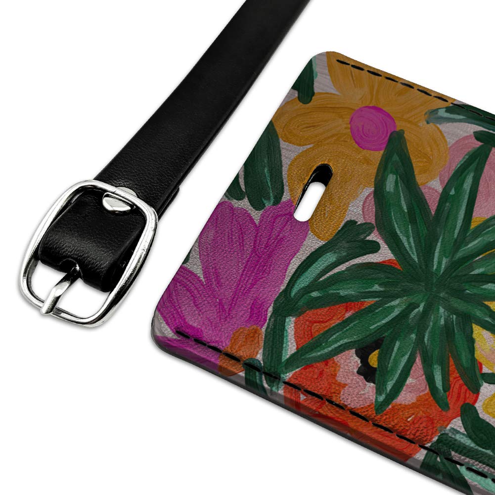 Stylish Pineapple Print Leather Luggage Tag - Rectangle Suitcase ID Card Holder for Carry-On Bags | Perfect for Travel, Business Trips & Vacation