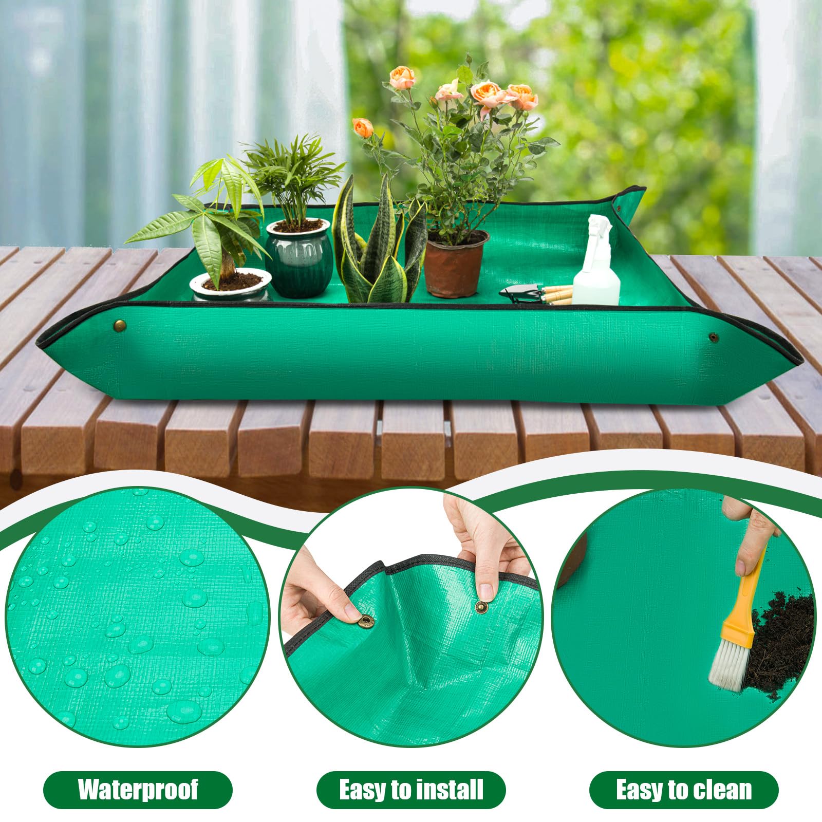 2PCS Waterproof Repotting Mat for Indoor Plants - Professional Gardening Transplanting Mat Supplies for Potting, Pruning & Seedling Care - Perfect for Home, Greenhouse & Balcony Gardening