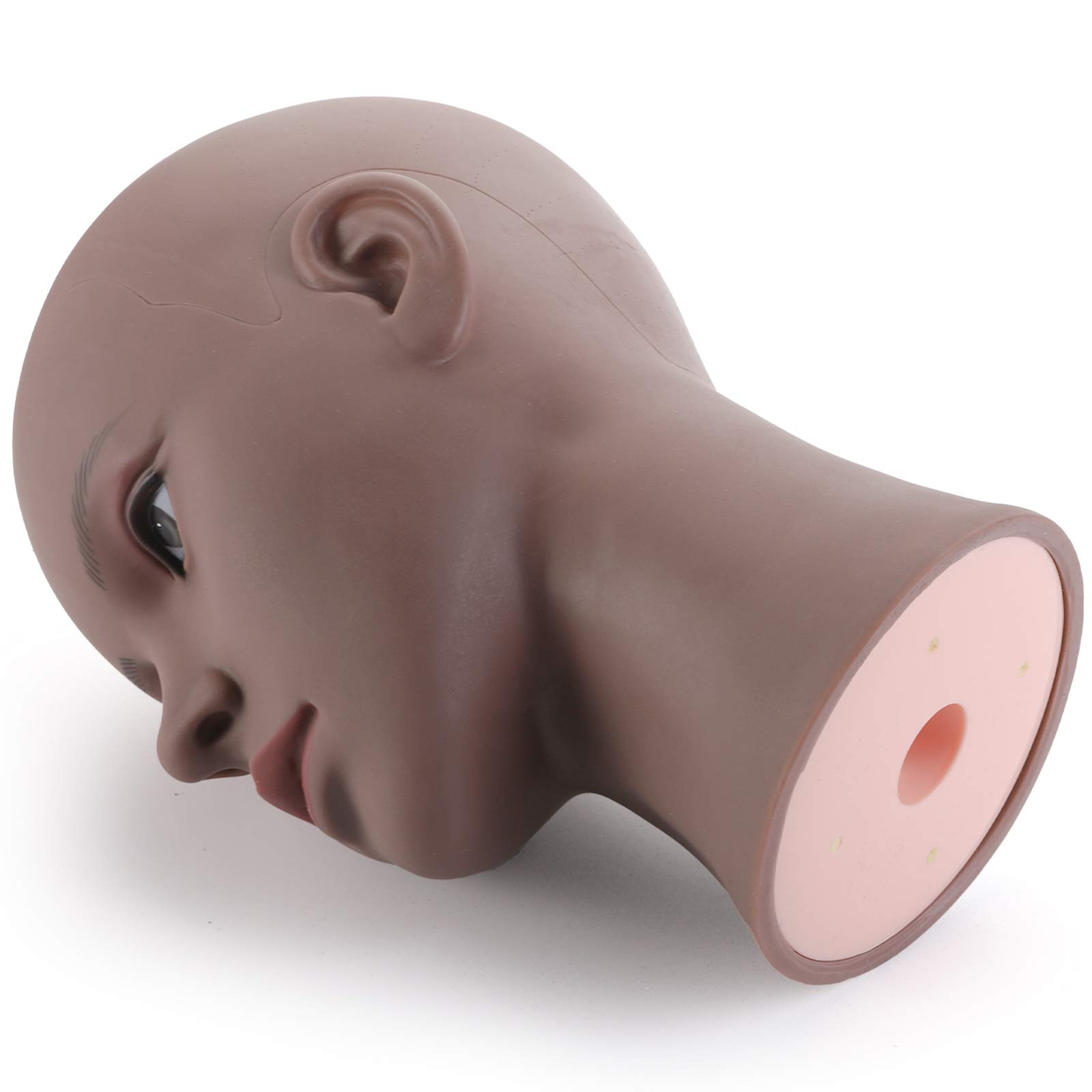 Professional Afro American Mannequin Head with Clamp - Bald Wig Display Head for Styling, Hat & Glasses - Perfect for Salon, Barber Shop & Retail Store Displays