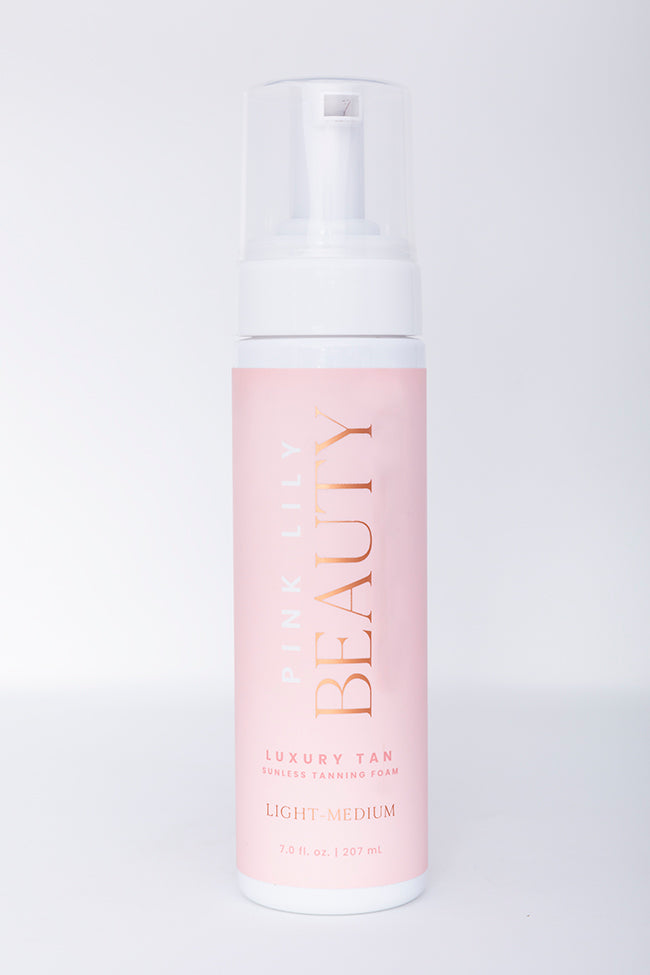 Pink Lily Beauty Luxury Sunless Tanning Foam - Light to Medium Self Tanner for Natural Glow | At-Home Tanning, Pre-Party Prep, Summer Body Care