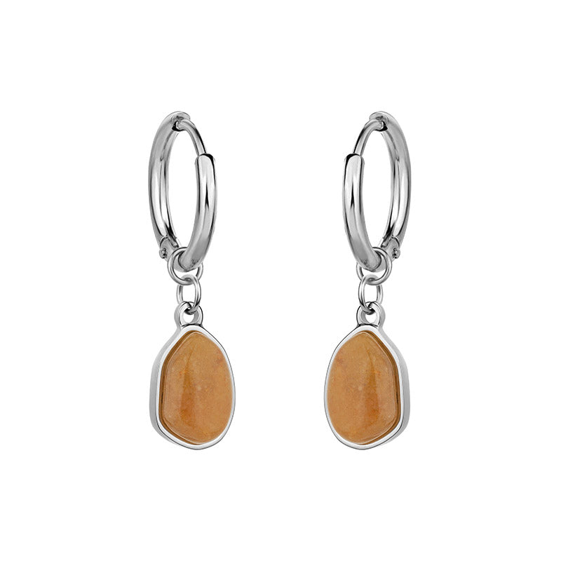 Orange Aventurine Drop Earrings for Women - Natural Gemstone Dangle Earrings for Everyday Wear & Special Occasions | Boho Chic Jewelry Gift Idea