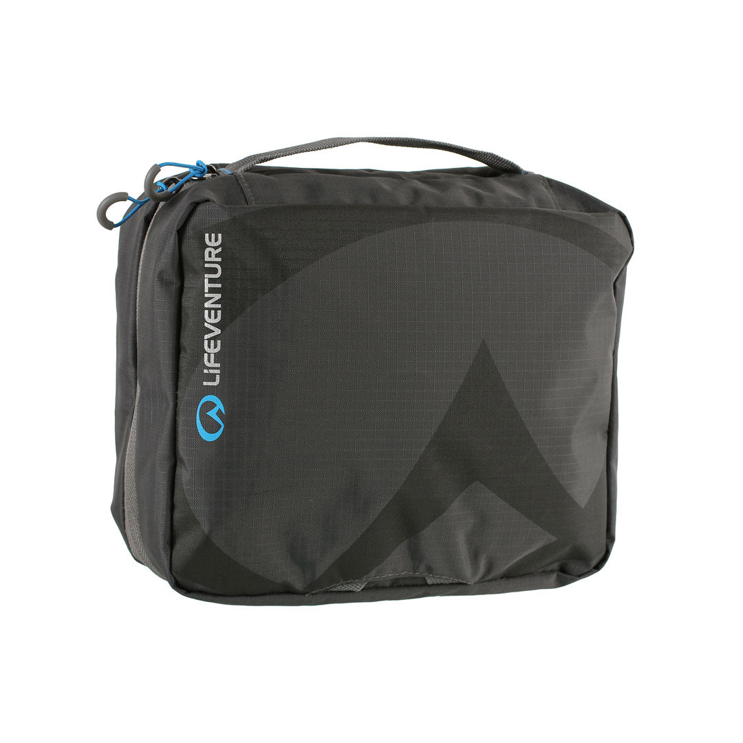 Lifeventure Large Travel Wash Bag - Waterproof & Durable Toiletry Organizer for Camping, Hiking & Backpacking - Grey