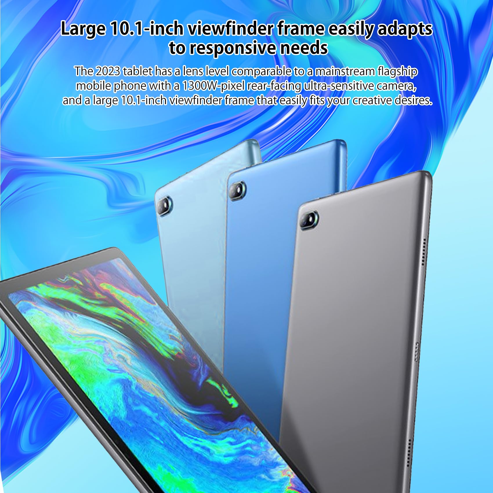 LNBEI 10.1 Inch Android Tablet with FHD Touch Screen - 6GB RAM 128GB Storage, 8-Core Processor, 5MP+13MP Dual Camera, 7000mAh Battery, 4G LTE, Android 13 - Portable Gaming & Entertainment Tablet for Work, School & Travel (YTG15 Blue)