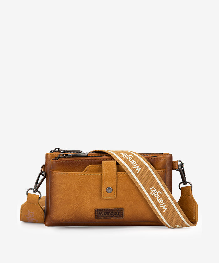 Wrangler Dual Zipper Crossbody Bag for Women & Men - Durable Travel Shoulder Bag with Adjustable Strap - Perfect for Hiking, Shopping & Everyday Use
