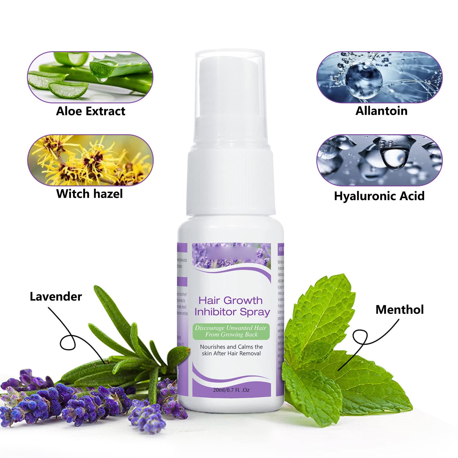 LICHENGTAI Hair Growth Inhibitor Cream - Natural Hair Removal Spray for Women & Men | Stops Unwanted Hair Growth on Body, Face, Arms, Legs, Armpits, Lips & Chest | Long-Lasting Smooth Skin Solution for Home & Salon Use
