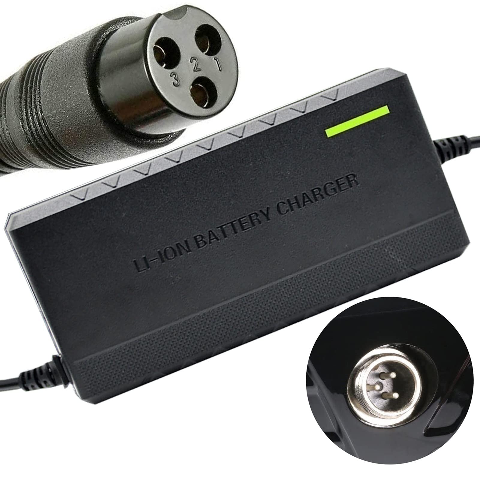 24V 2A Electric Scooter Battery Charger for Razor E100 E125 E150 - 12mm 3.3ft Power Cable - Fast Charging & Durable - Perfect for Kids' Electric Scooters, Hoverboards & Power Wheels