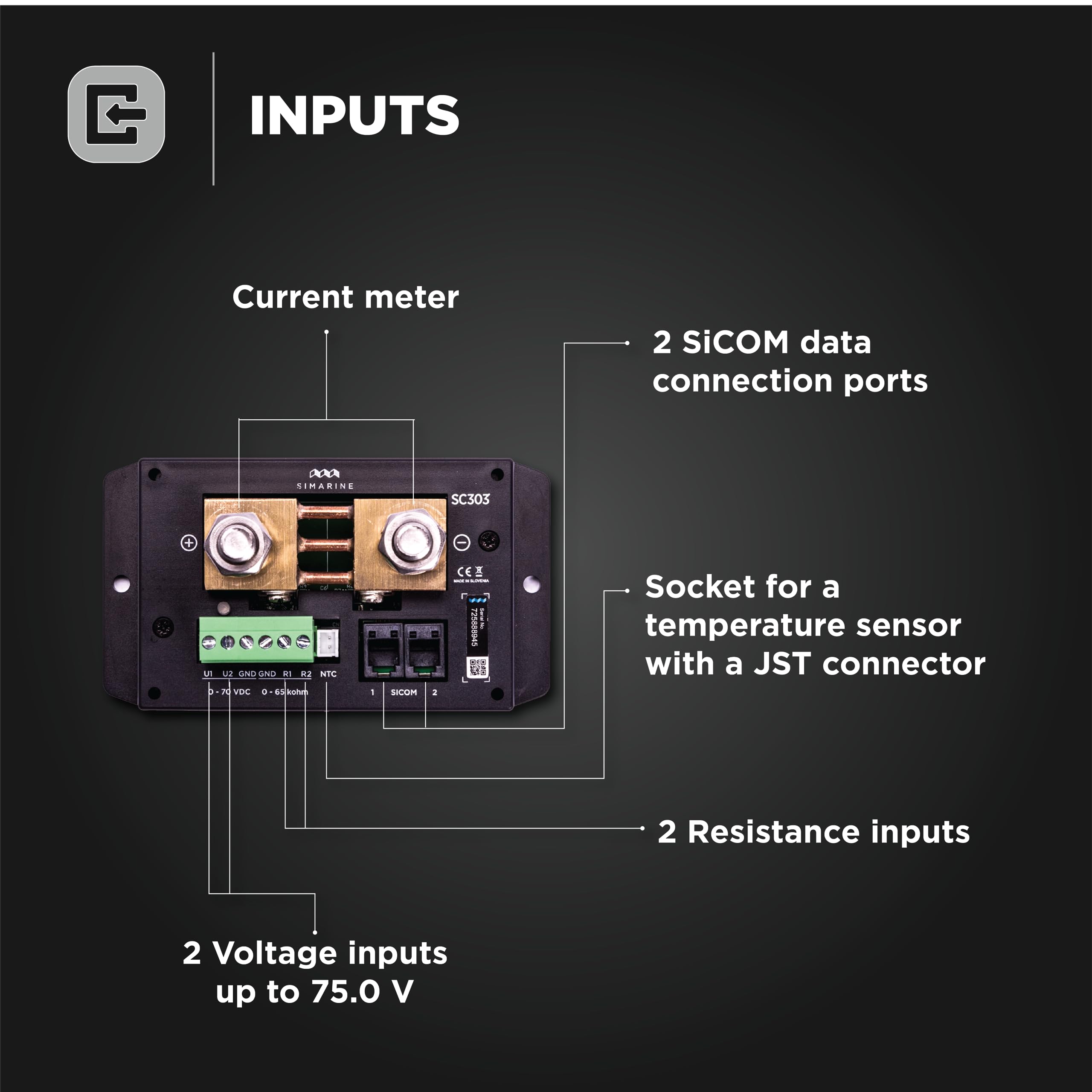 300A SC303 Shunt for Tank & Inverter Monitoring - Compatible with PICO Battery Monitor & VIA Control Panel - Ideal for Boats, RVs, Campervans & Trailers Retrofit - Marine & Off-Grid Power Solutions