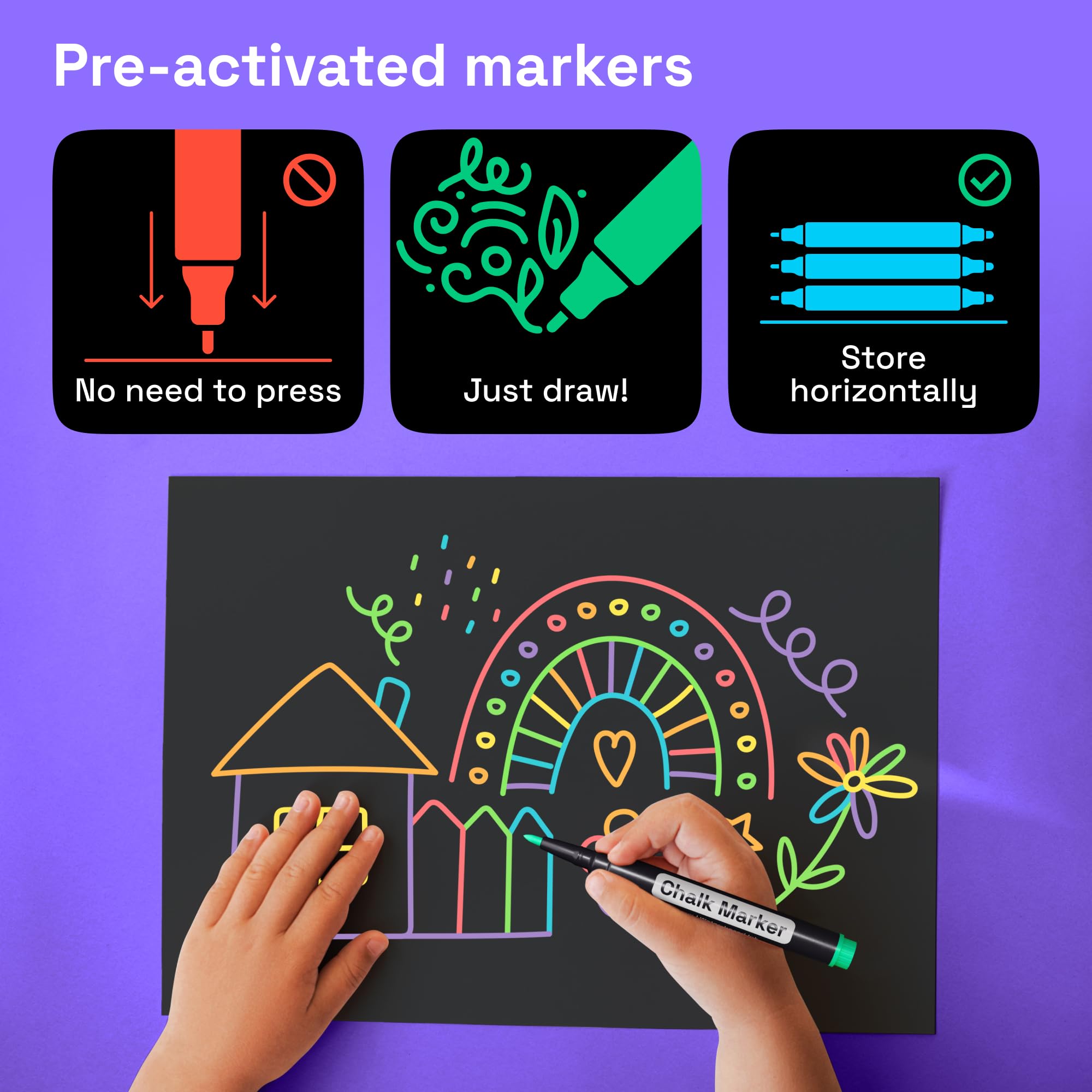 ARTISTRO 12 Pack Liquid Chalk Markers - Fine Tip, Erasable, Pre-Activated - Perfect for Glass, Signs, Windows, Cars & Chalkboard Paint - White Chalk Pens for Kids & Adults - Ideal for DIY Projects, Home Decor, Restaurants & Classroom Activities