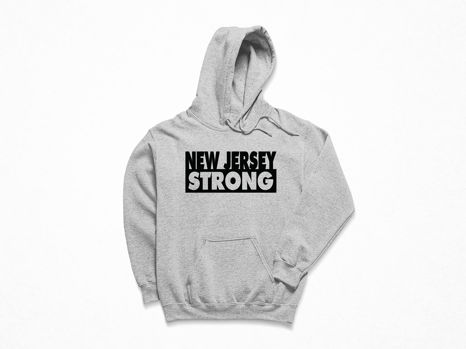 New Jersey Strong Hoodie - Represent NJ with Pride - Black, White, Grey & Pink Options - Death Ray Prints - Perfect for Sports Fans, Streetwear & Casual Outfits