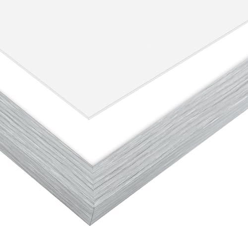 Wood - Grey With White Mat
