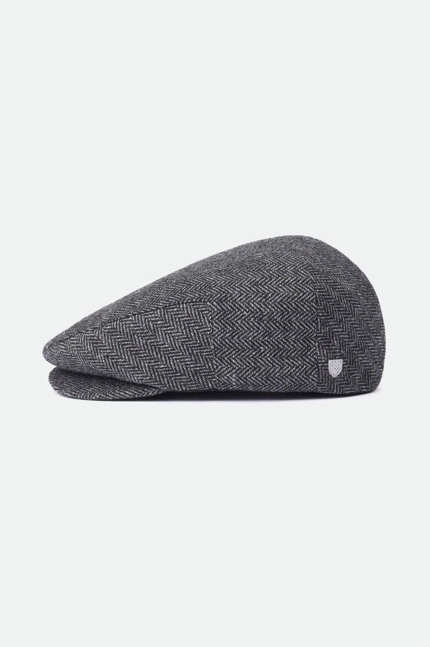 Hooligan Flat Cap - Stylish Grey & Black Newsboy Hat for Men | Vintage Wool Ivy Cap for Casual & Outdoor Wear