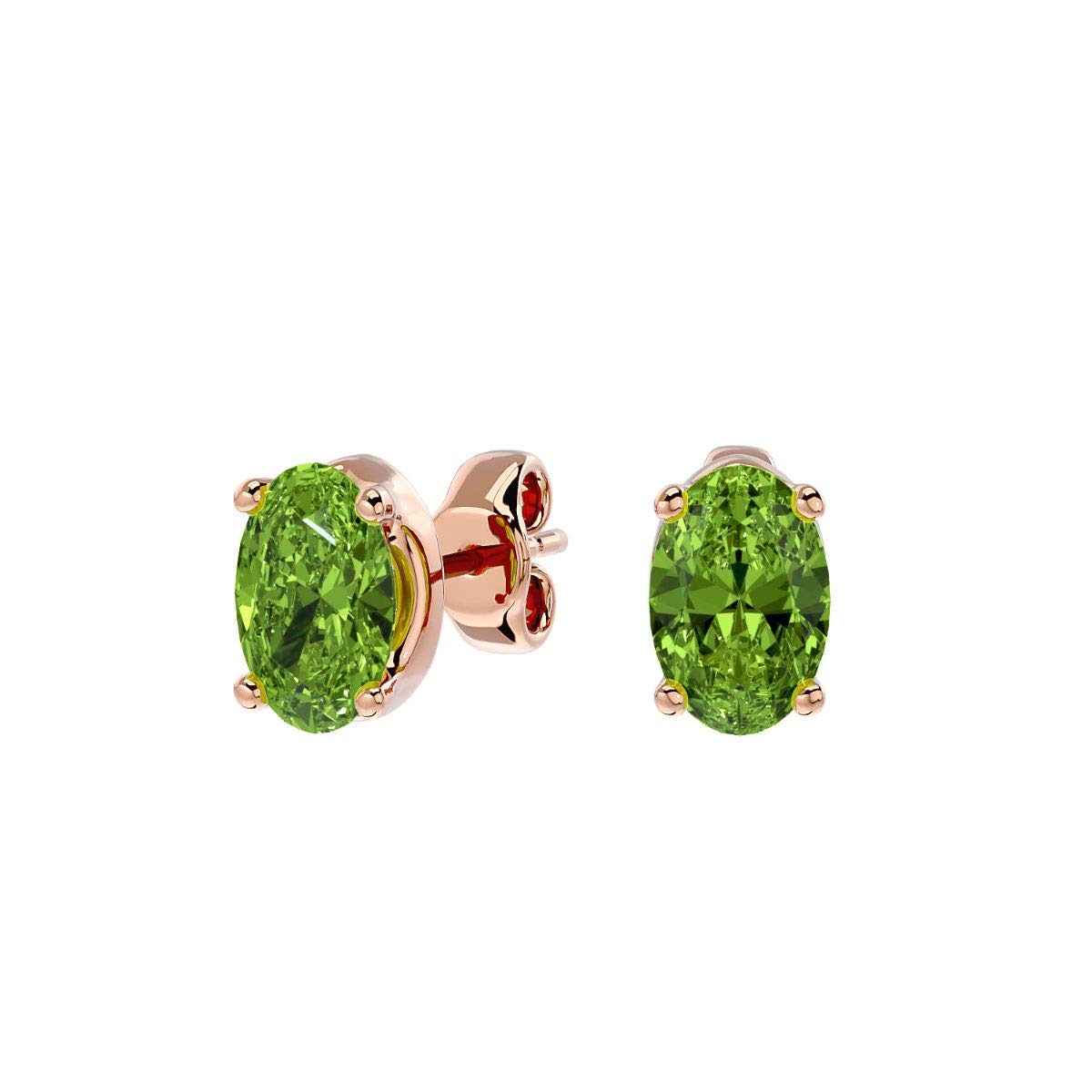 2/3 Carat Oval Gemstone Stud Earrings for Women - 14k Gold Push Back Birthstone Jewelry by VVS Gems | Elegant Gift for Anniversary, Birthday & Special Occasions