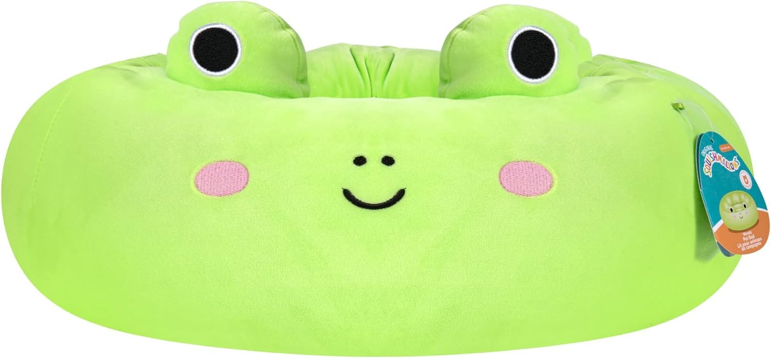 20-Inch Wendy Frog Squishmallows Pet Bed - Ultra Soft Plush Dog & Cat Bed for Small Pets | Cozy Sleeping Spot for Puppies, Kittens & Small Animals