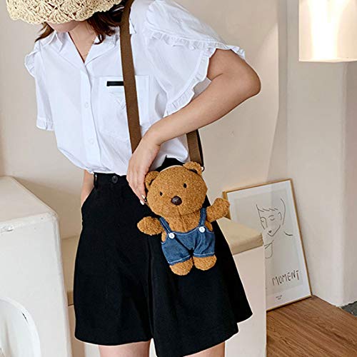 Cute Plush Mini Crossbody Bag for Women & Girls - Adorable Animal Shape Small Shoulder Purse Doll Phone Bag - Perfect for Parties, Travel & Everyday Use