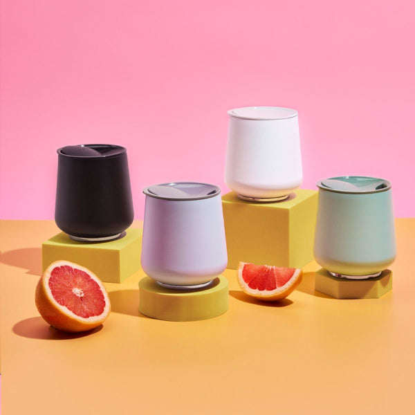 Fellow Ruby Wine Tumbler - 14oz Insulated Stainless Steel Wine Glass with Lid, Leak-Proof & Shatterproof - Perfect for Outdoor Picnics, Travel, and Home Entertaining