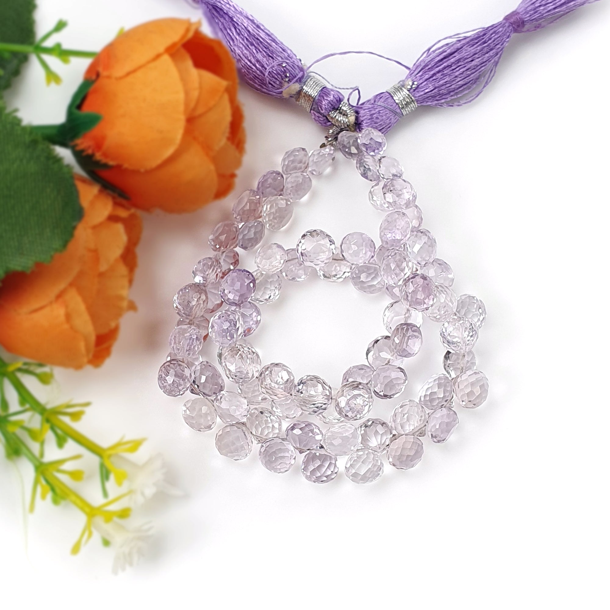 Natural Untreated Purple Amethyst Loose Beads - Checker Cut Gemstone Tear Drop Heishe Statement Beads for Jewelry Making, DIY Crafts & Spiritual Healing | Perfect for Necklaces, Bracelets & Meditation Accessories
