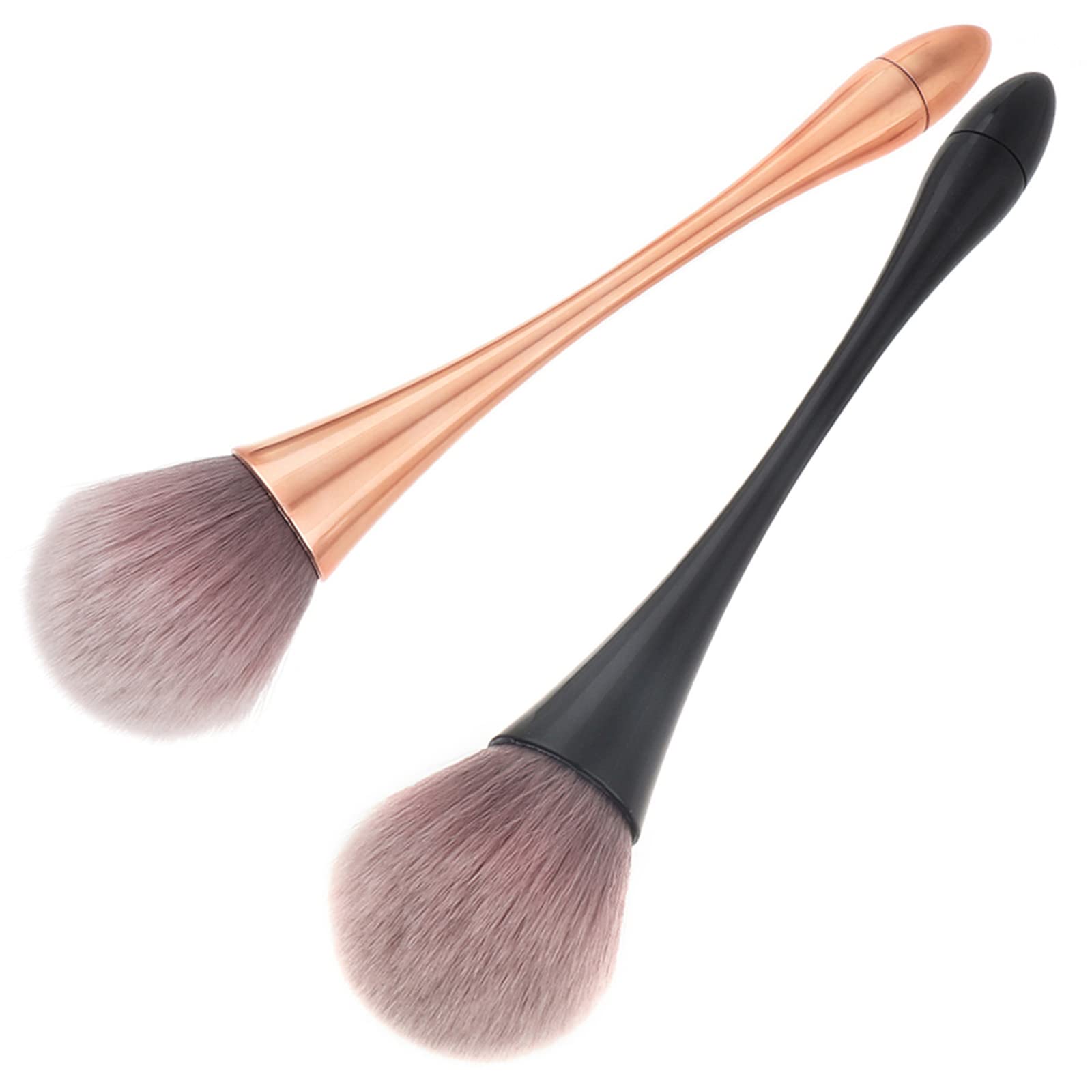 SILPECWEE 2 Pack Nail Brushes for Acrylic Nails - Rose Shape Dust Powder Remover & Clean Up Tools - Professional Manicure & Nail Art Brush Kit for Makeup & Salon Use