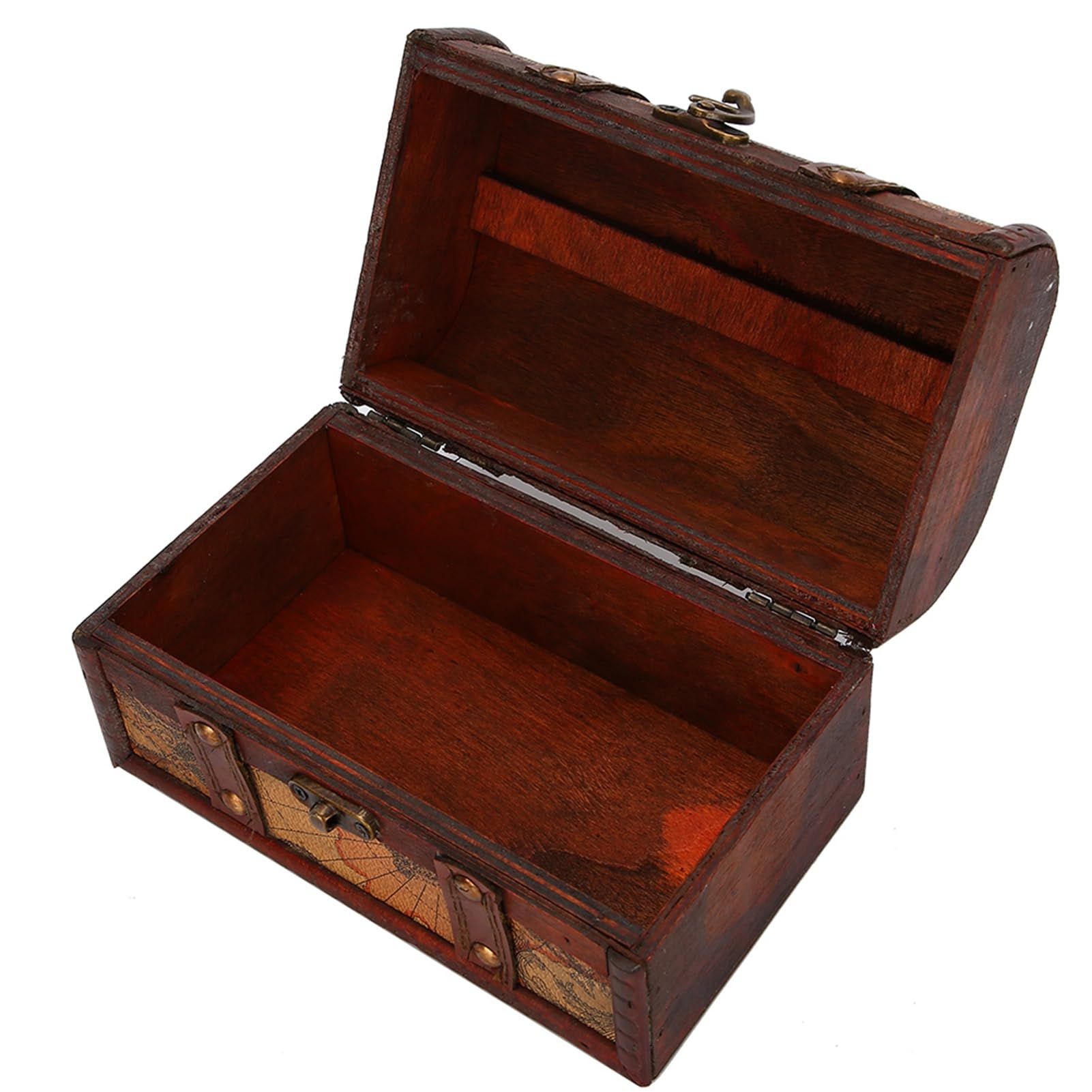 Handcrafted Wooden Treasure Chest Box with Lid - Decorative Jewelry Storage Case for Home Decor, Gift & Keepsake Organizer - Perfect for Bedroom, Living Room & Wedding Decor