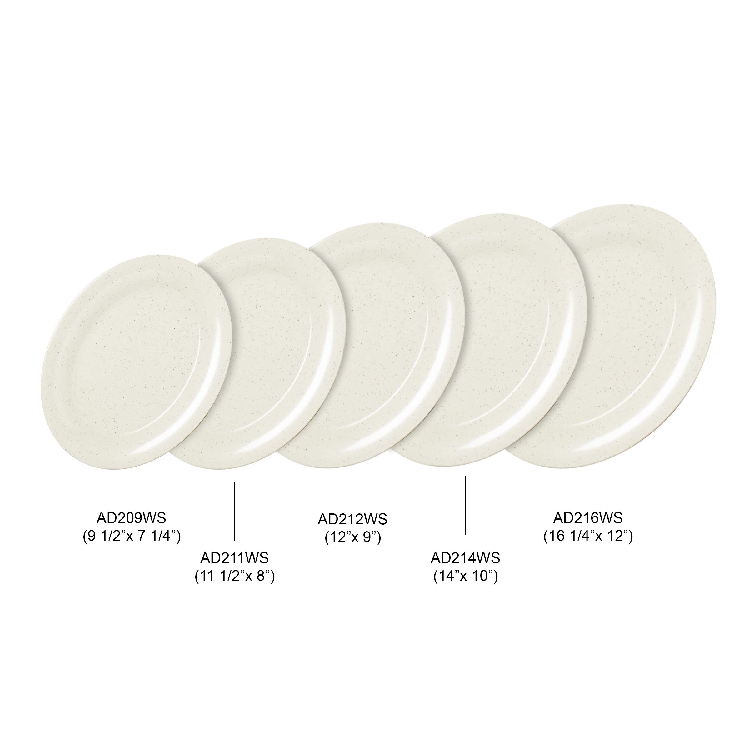 Premium Melamine Dinnerware Platter Set - San Marino Collection, 16.25