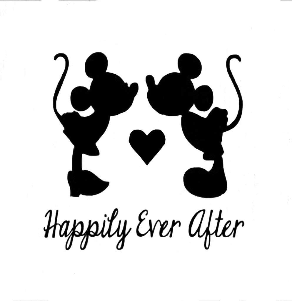 Disney Mickey and Minnie Mouse 'Happily Ever After' Vinyl Decal Sticker - 5.5x5.5 Inch Waterproof Car Decal for Cars, Trucks, SUVs, Laptops, Toolboxes & Wall Art - Perfect for Disney Fans, Home Decor and Vehicle Customization