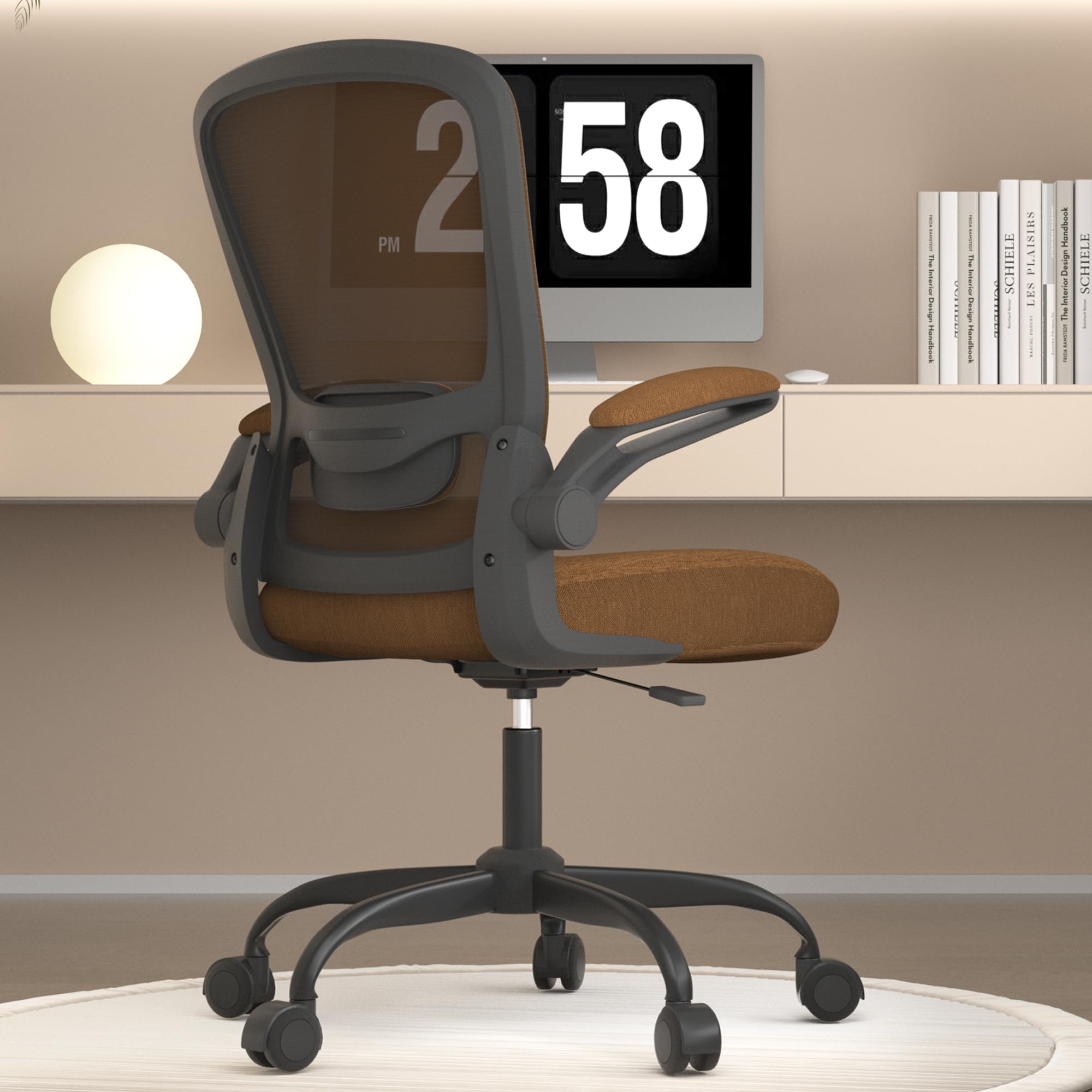 Ergonomic Office Chair with Adjustable Lumbar Support & Flip-Up Armrests - BIFMA Certified High Back Mesh Computer Desk Chair for Home Office | Perfect for Long Work Hours & Video Conferencing