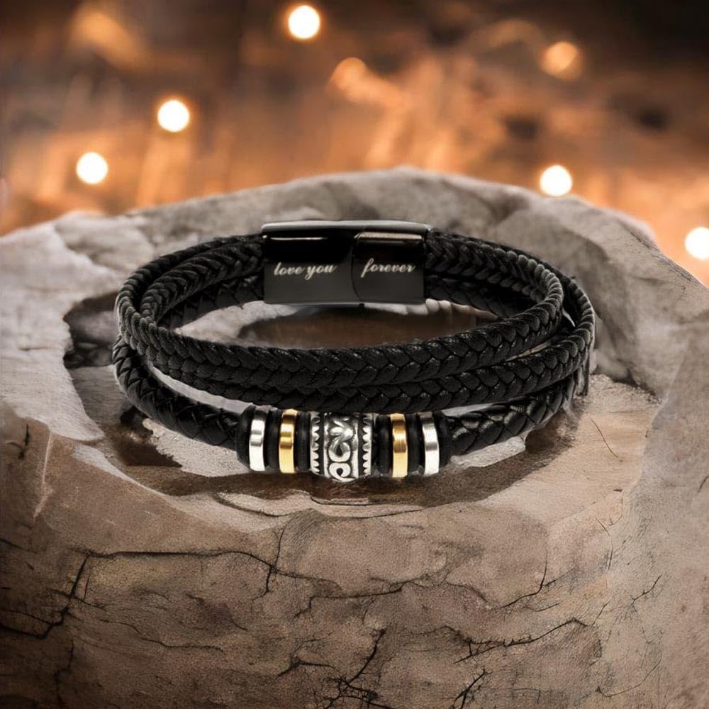 Personalized Engraved Bracelet for Son - Custom Name & Message Birthday Gift with Card & Gift Box - Perfect for Birthdays, Father's Day & Special Occasions