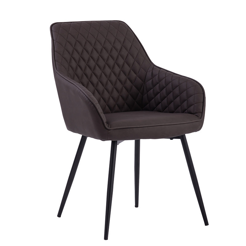 HAKON Modern Dining Chair - Brown & Black Upholstered Wooden Frame - Perfect for Kitchen, Dining Room & Office Use