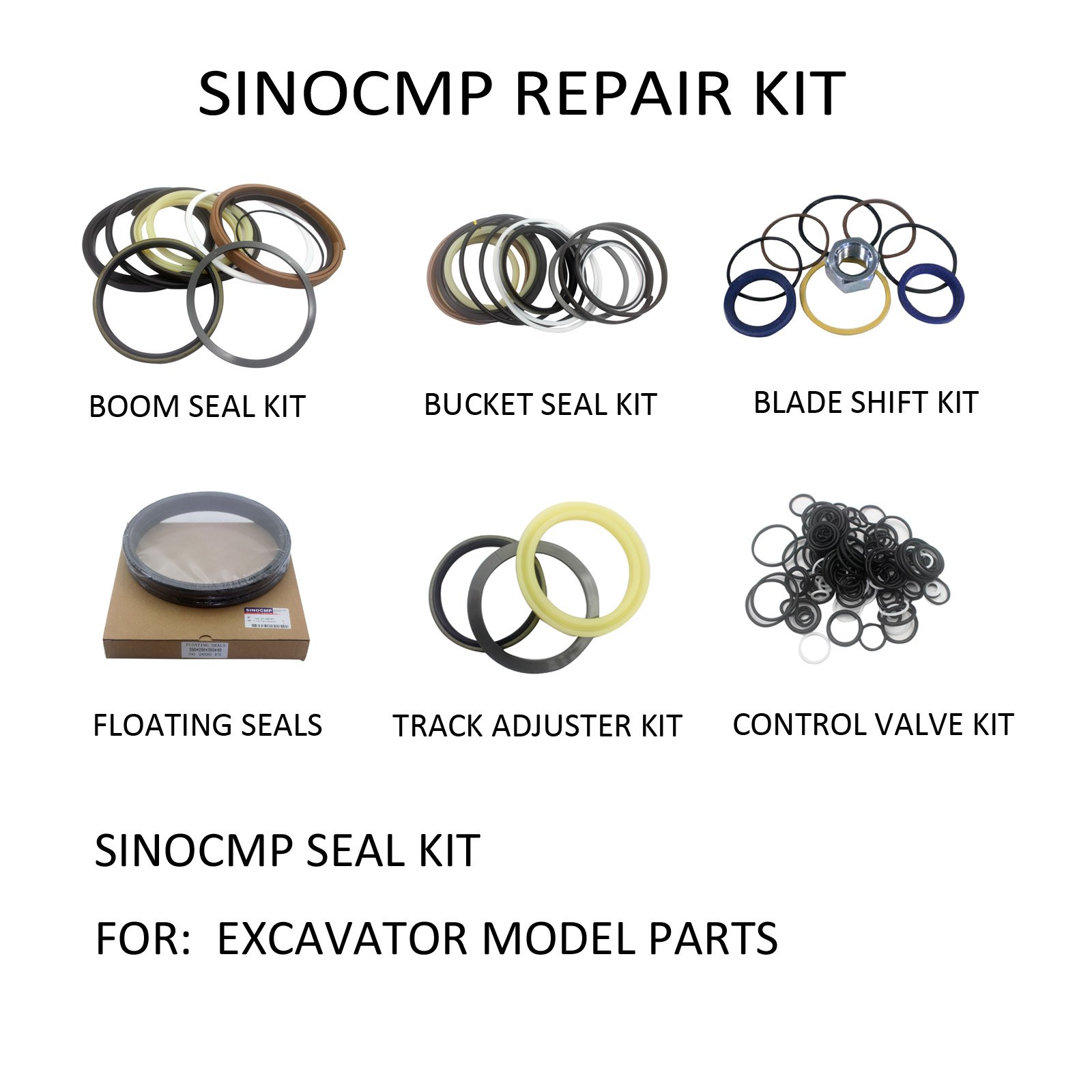 SINOCMP PC350-8 Swing Motor Seal Kit Replacement for Komatsu PC350-8 PC350LC-8 Excavator - Heavy Duty Hydraulic Seals for Construction Equipment Repair