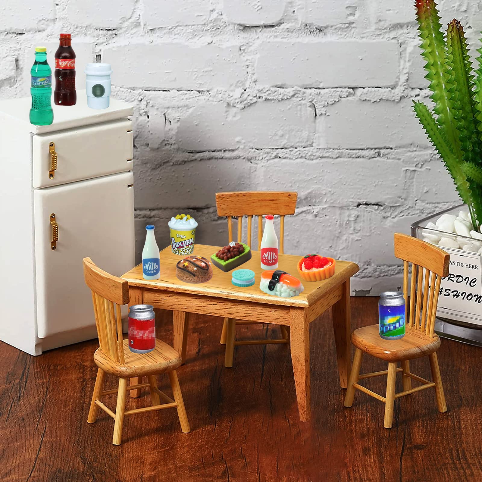 80-Piece Miniature Food & Drink Bottle Toy Set - Pretend Play Resin Dollhouse Kitchen Accessories for Kids | Perfect for Role Play, Tea Parties & Educational Learning Activities