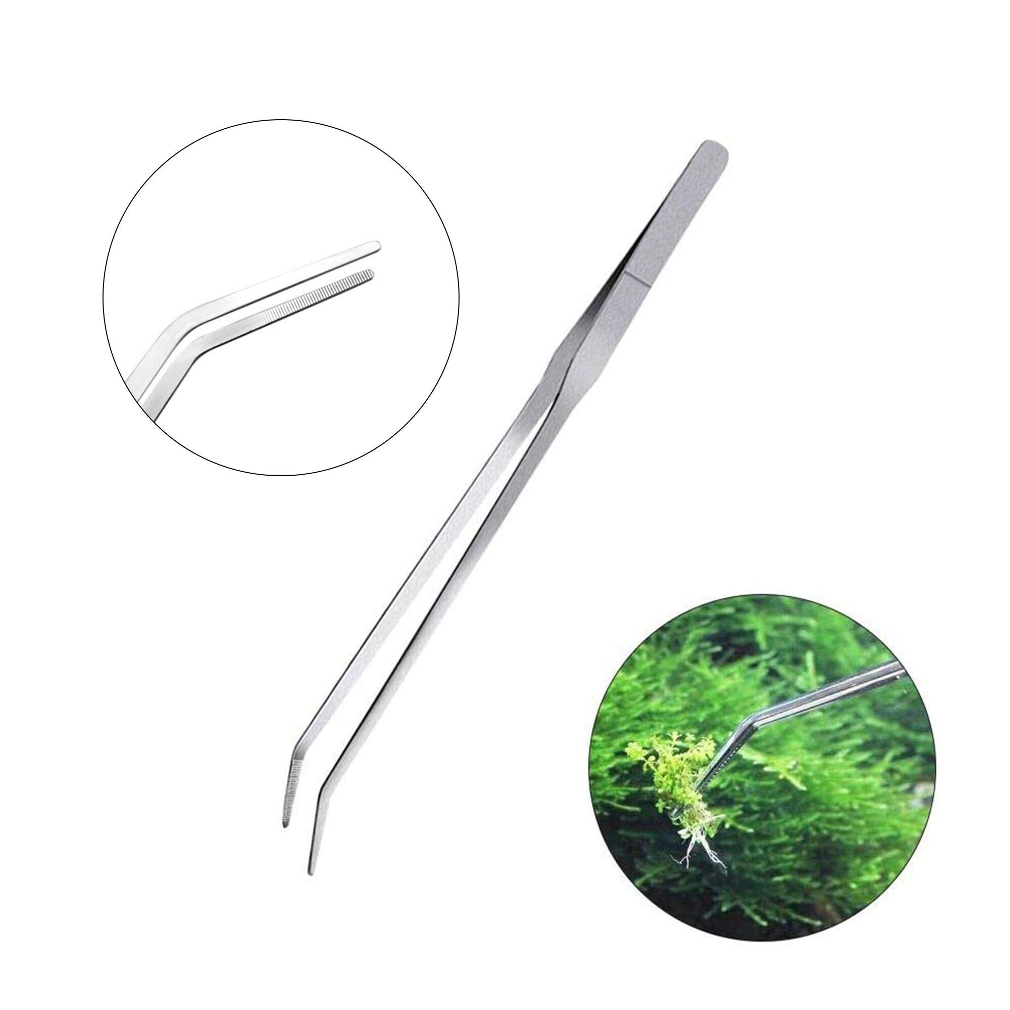 3 in 1 Stainless Steel Aquarium Tools Kit - Long Aquatic Plant Tweezers, Scissors & Aquascaping Tools for Fish Tank Maintenance | Perfect for Trimming, Planting & Aquascaping