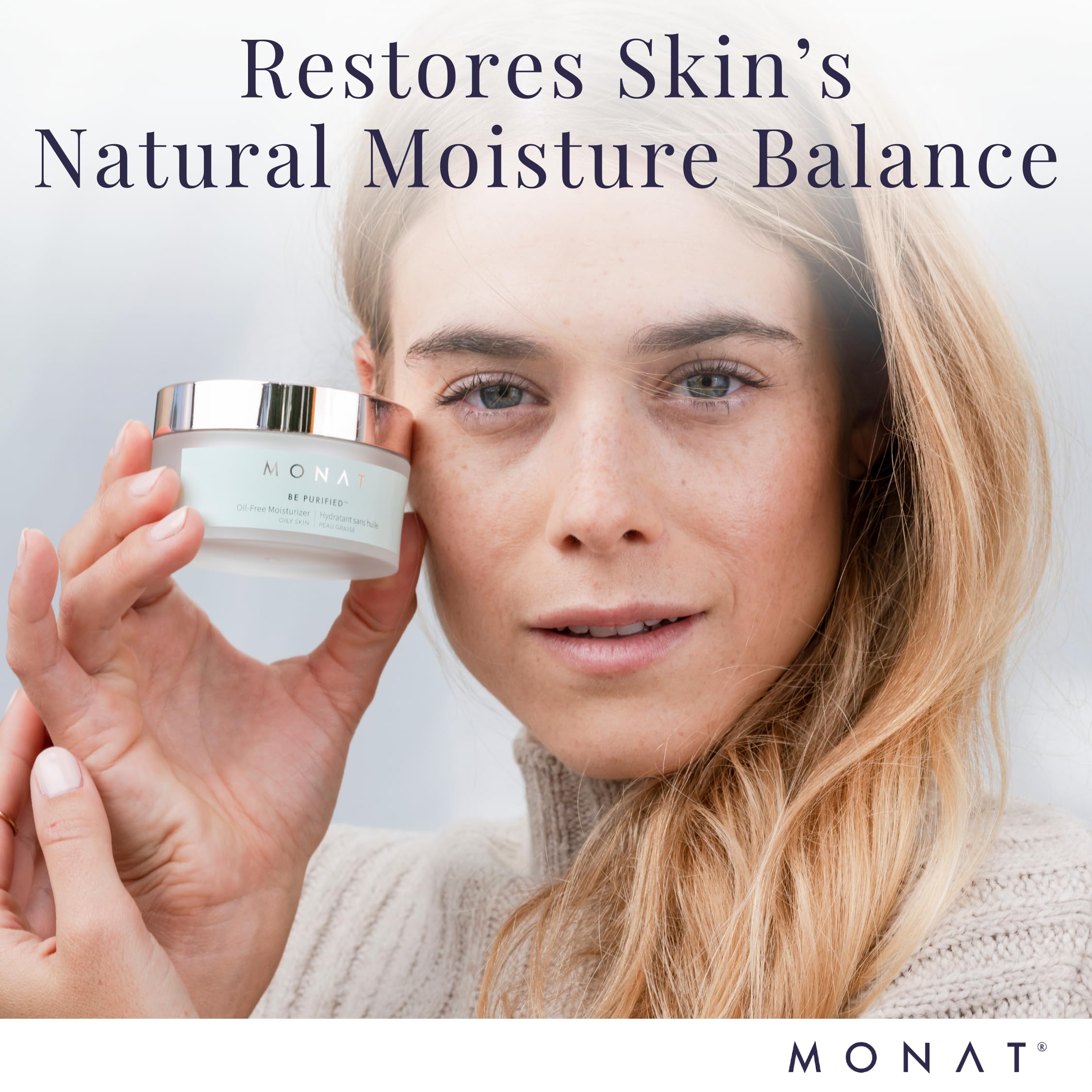 MONAT BE PURIFIED™ Oil-Free Moisturizer – Pore Refining Face Cream for Deep Hydration & Radiant Skin | Lightweight Daily Moisturizer with Botanical Extracts | Vegan Skincare for Oily, Combination & Sensitive Skin | Perfect for Morning & Night Routine