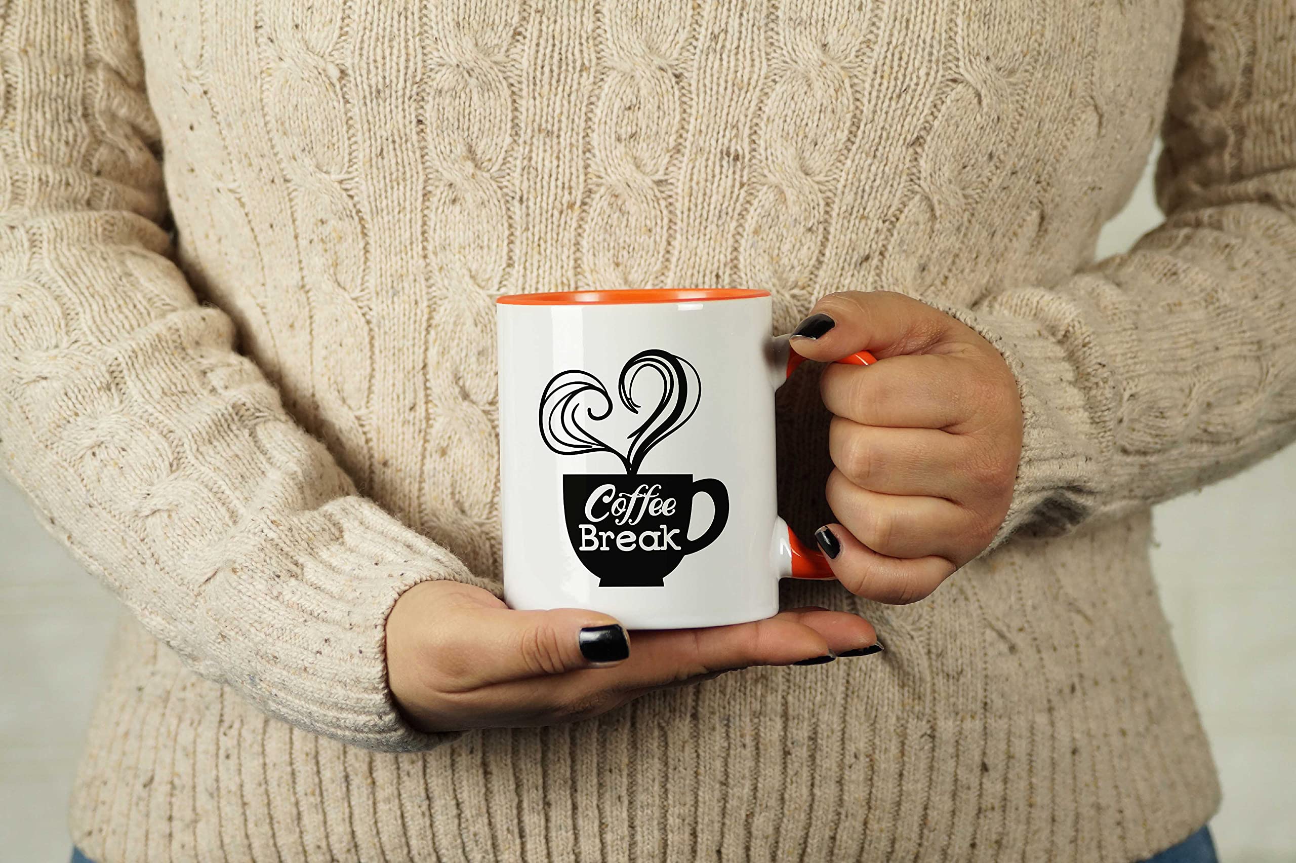 11 Oz Ceramic Coffee Mug - Perfect Gift for Coffee Lovers, Coworkers & Bosses - Durable Orange Coffee Cup for Office, Home & Daily Use