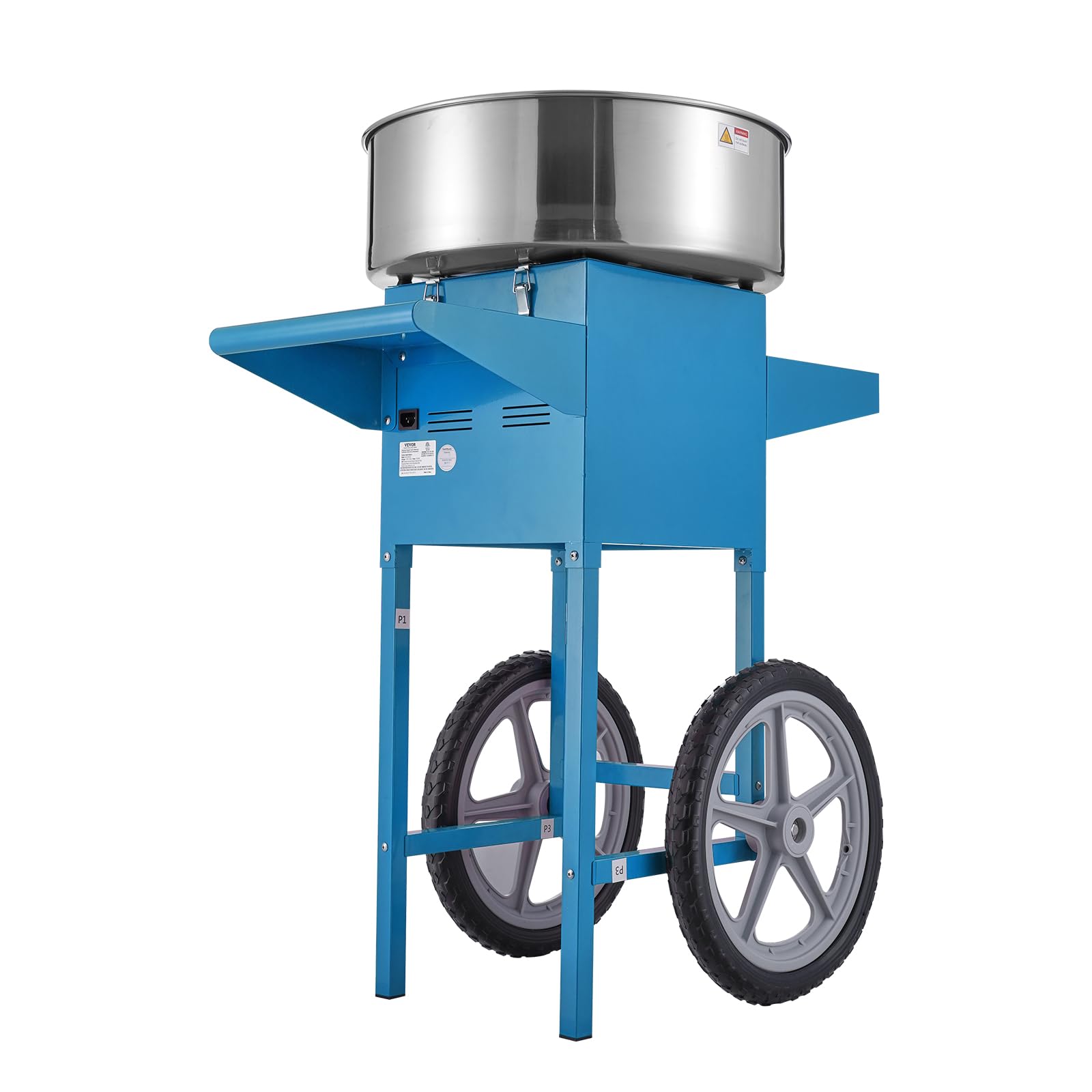 VEVOR 1000W Commercial Electric Cotton Candy Machine with Cart - Stainless Steel Bowl, Sugar Scoop & Drawer - Perfect for Home, Birthday Parties, Carnivals & Events (Blue) - Make Delicious Fluffy Candy Floss for Kids & Adults