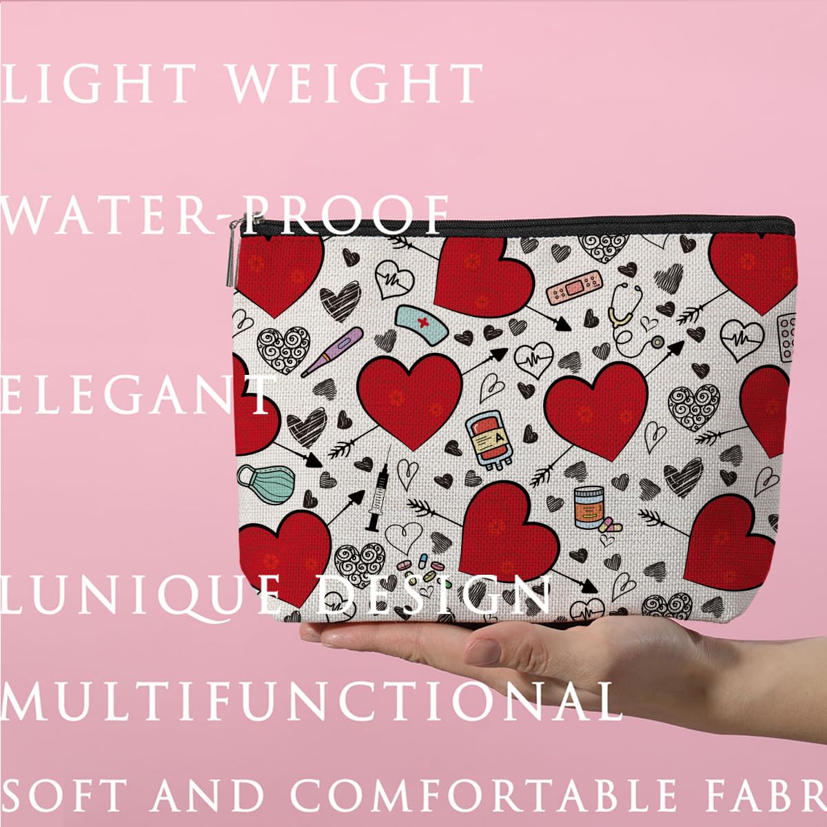 Nurse Gifts Makeup Bag - Stylish Nursing Accessories for Work, Nurse Week Appreciation, Graduation, Birthday, Christmas & Nurse Day - Perfect for Women, Best Friends & Coworkers - Ideal for Daily Use, Travel & Hospital Shifts