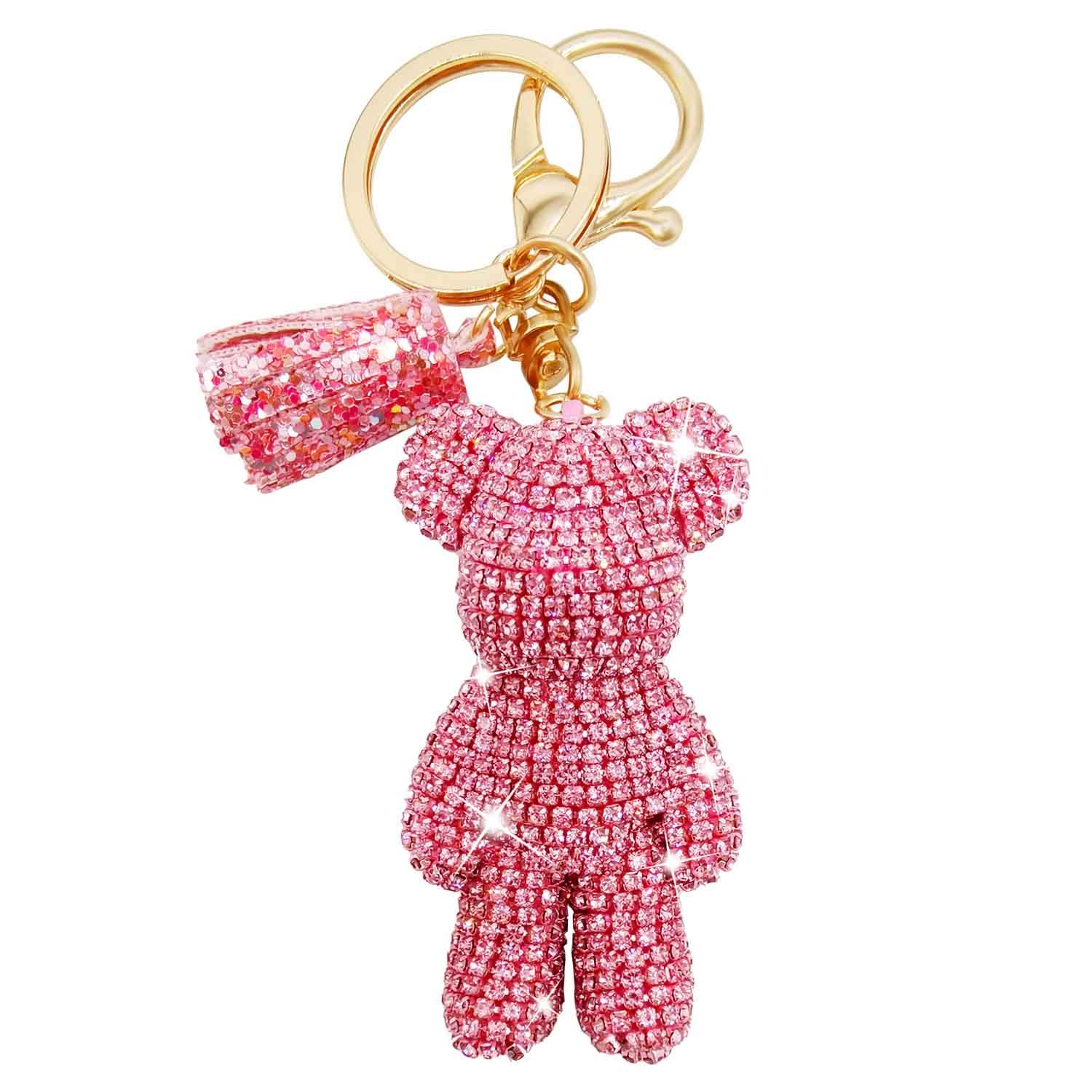 Sparkling Rhinestone Teddy Bear Keychain - Cute Car Accessories for Women & Girls | Fashion Jewelry Gift for Birthday, Valentine's Day, Christmas (Perfect for Keyrings, Purses & Backpacks)