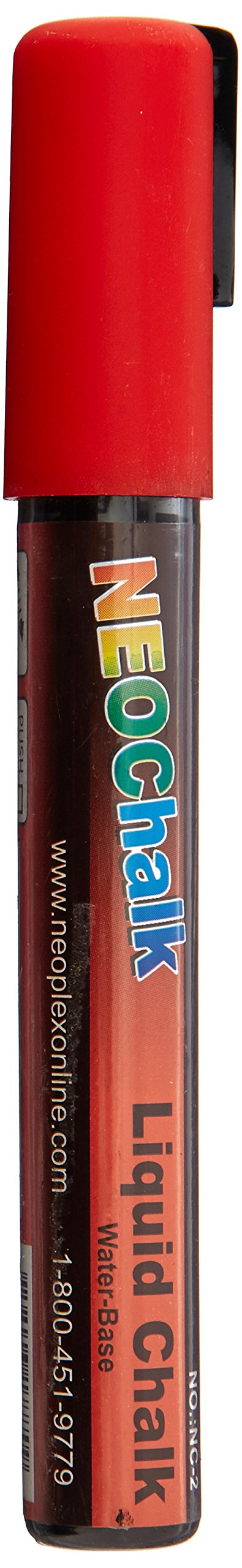 NeoChalk Liquid Chalk Marker - Chisel Tip, Vibrant Red - Perfect for Whiteboards, Glass, Windows, and DIY Crafts