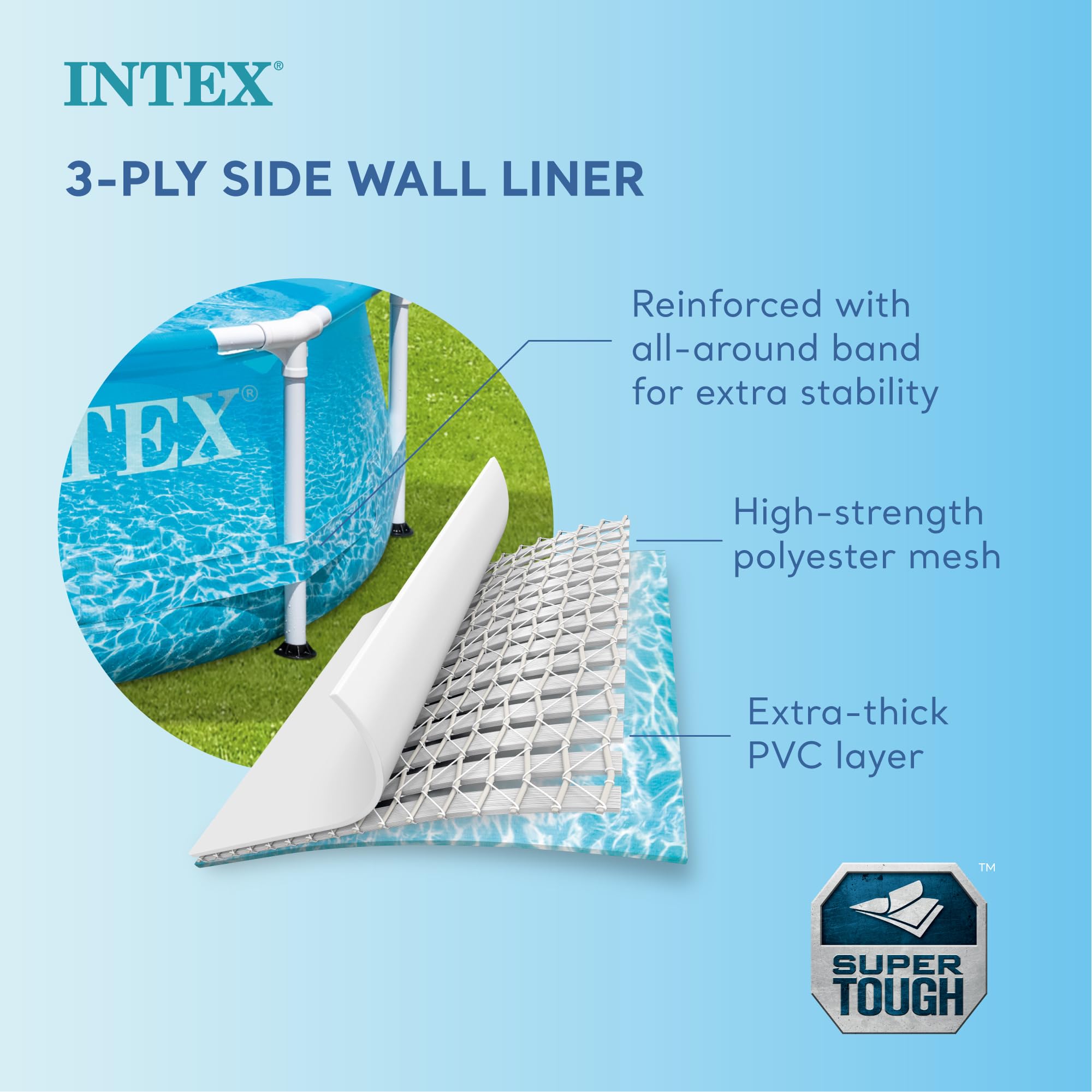 INTEX 28207EH 10ft x 30in Metal Frame Above Ground Swimming Pool Set with 330 GPH Cartridge Filter Pump - Durable Puncture & Rust Resistant - 1185 Gallon Capacity - Perfect for Backyard, Family Fun & Summer Relaxation