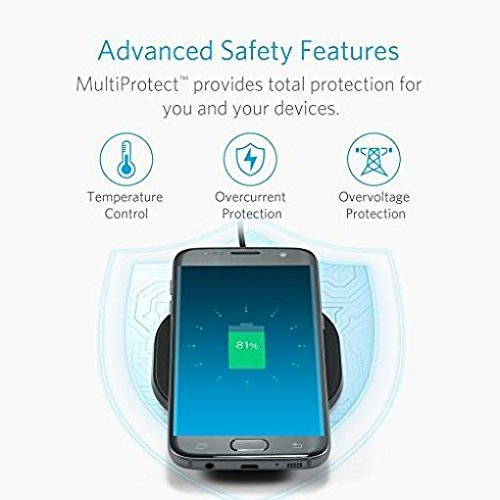 Fast Wireless Charger Pad 7.5W/10W Qi-Certified for LG Velvet 5G, V30, G6 - Slim Design for Nightstand, Office & Car Charging