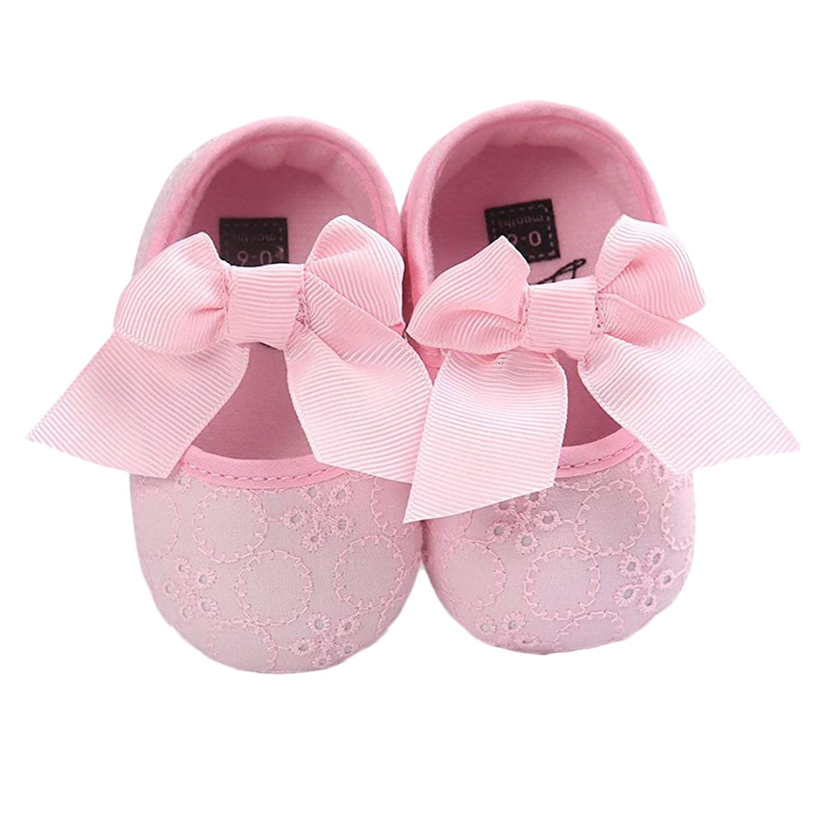 Gaoqi Baby Girl Embroidered Soft Sole Toddler Shoes - Cute Bow Princess Walking Shoes for 12-24 Months | Perfect for First Steps, Parties & Photo Shoots
