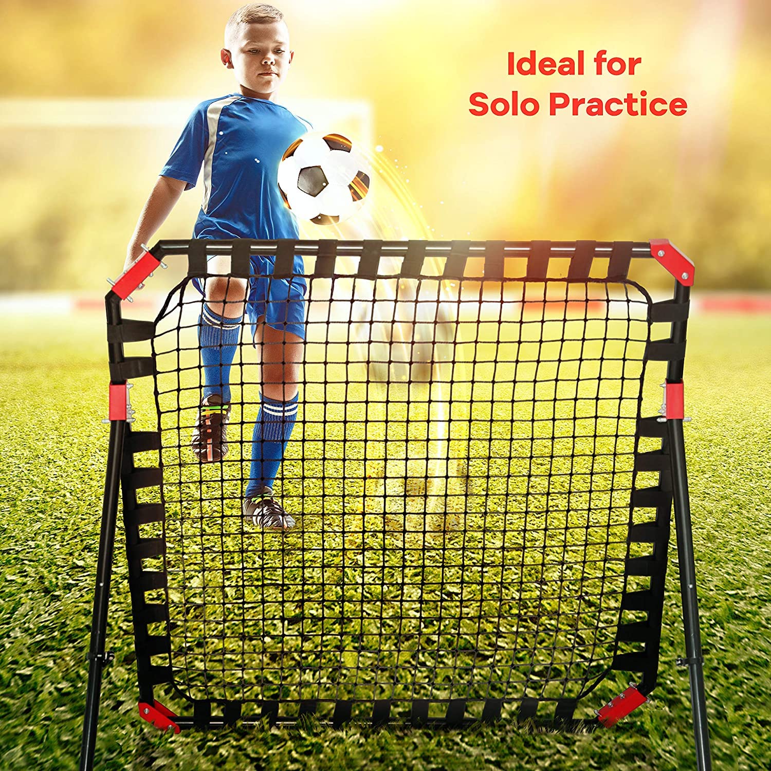 Portable Soccer Rebound Net - Football Training Equipment for Kids & Teens | Kick-Back Rebounder for Solo Practice & Team Drills | Perfect for Backyard, Park & Field Training