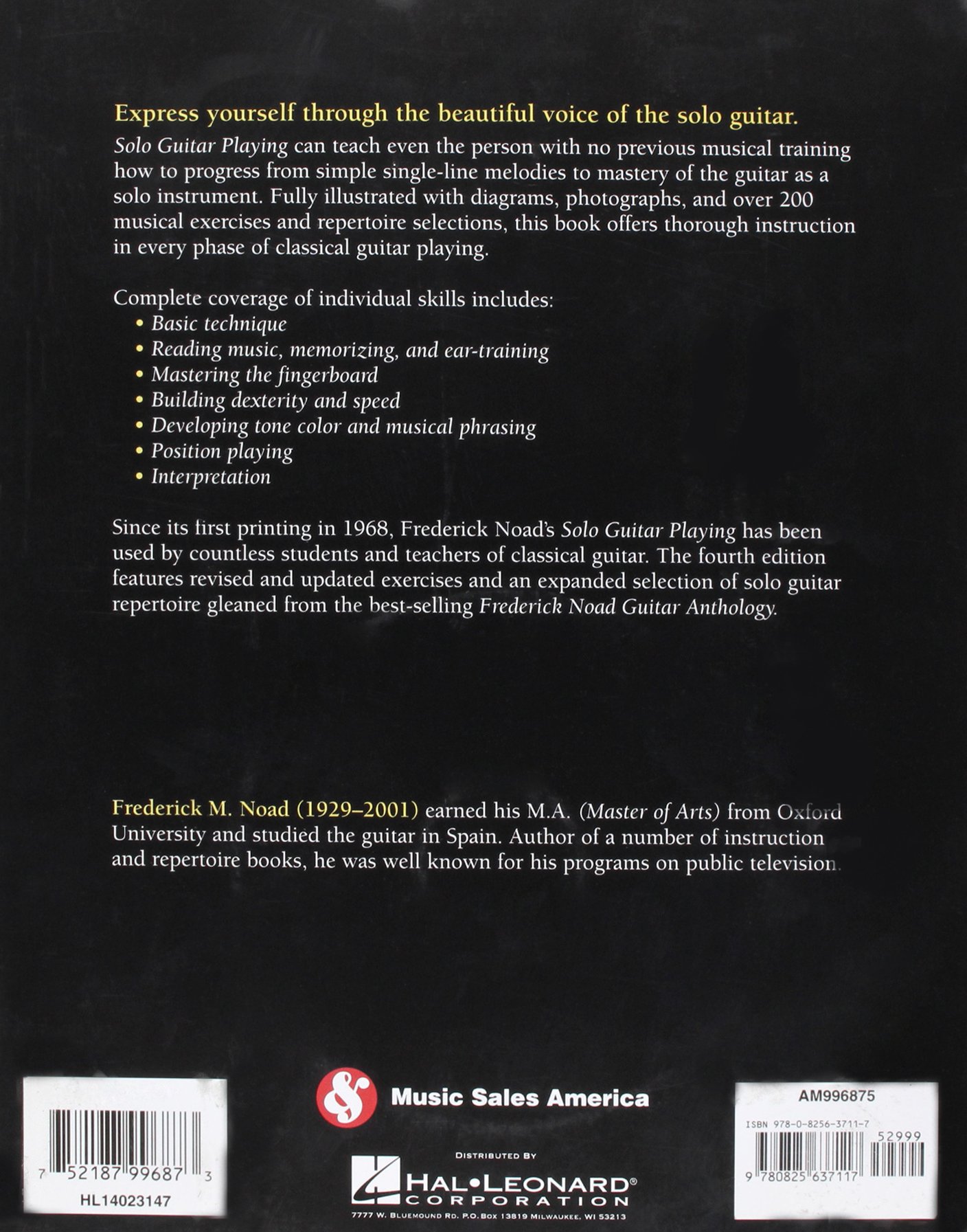 Solo Guitar Playing Book 1 - 4th Edition with CD by Frederick Noad | Learn Classical & Acoustic Guitar Techniques | Perfect for Beginners & Music Students