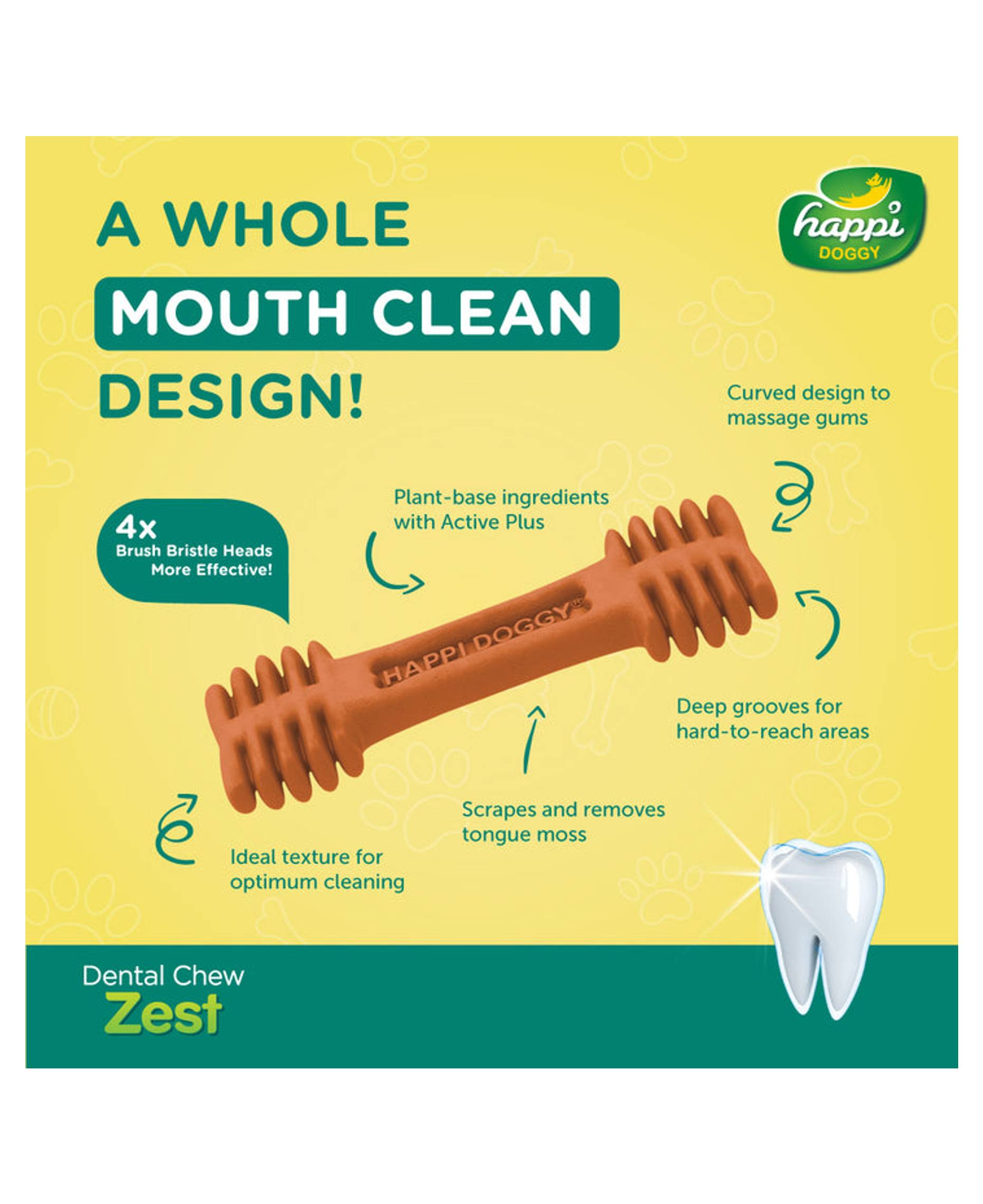 Happi Doggy Dental Chew Zest Petite Avocado Flavor Dog Treats 150g - Healthy Teeth Cleaning Snacks for Small Dogs, Perfect for Training Rewards and Oral Care