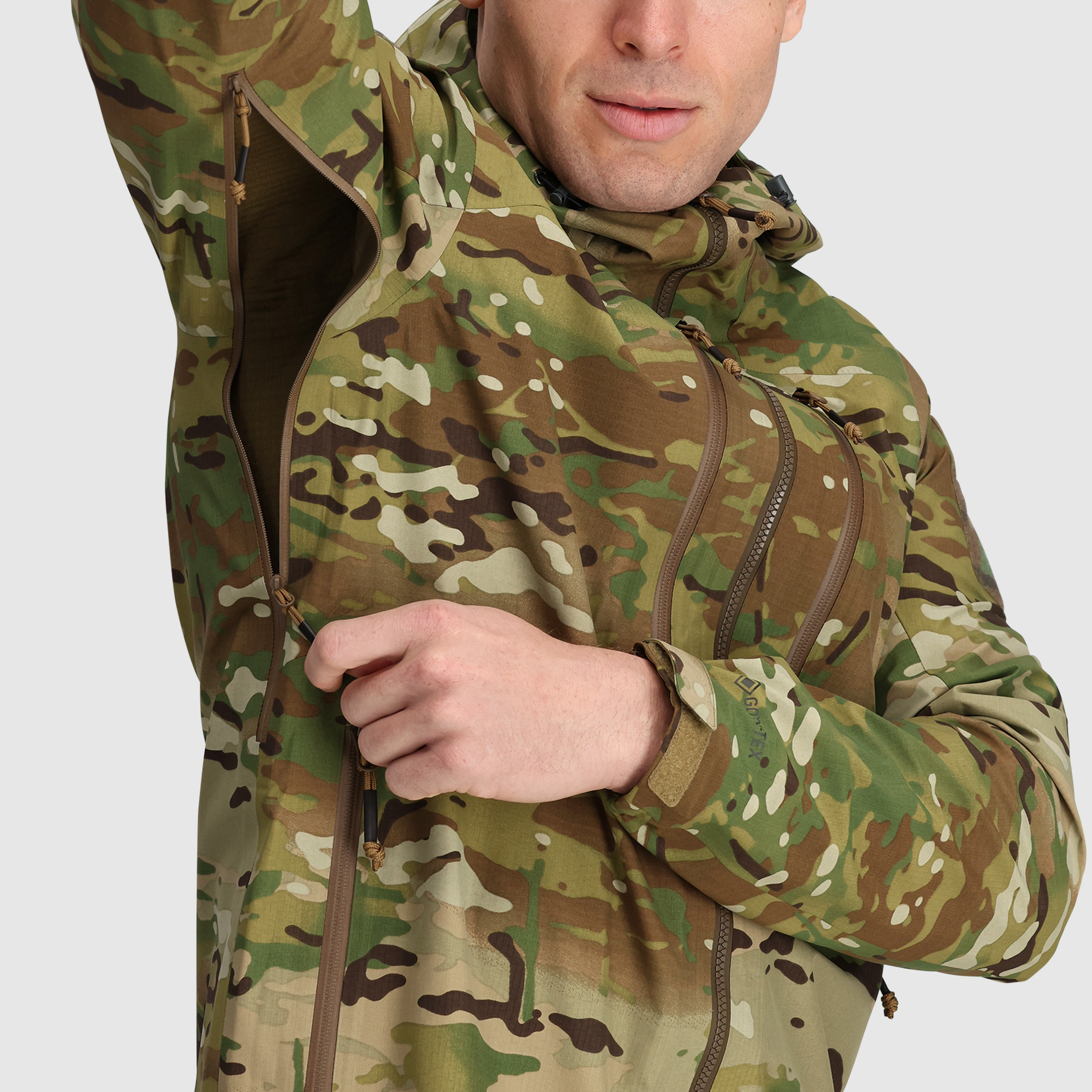 Allies Mountain Jacket Multicam - Waterproof Outdoor Jacket for Hiking, Camping & Tactical Use - Men's Camo Hunting Jacket with Windproof Design